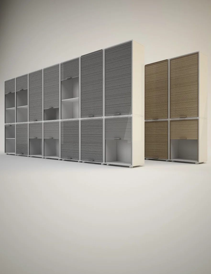 Szafka modułowa 80 z roletą, beżowa (84,5 x 62,5 x 35 cm)