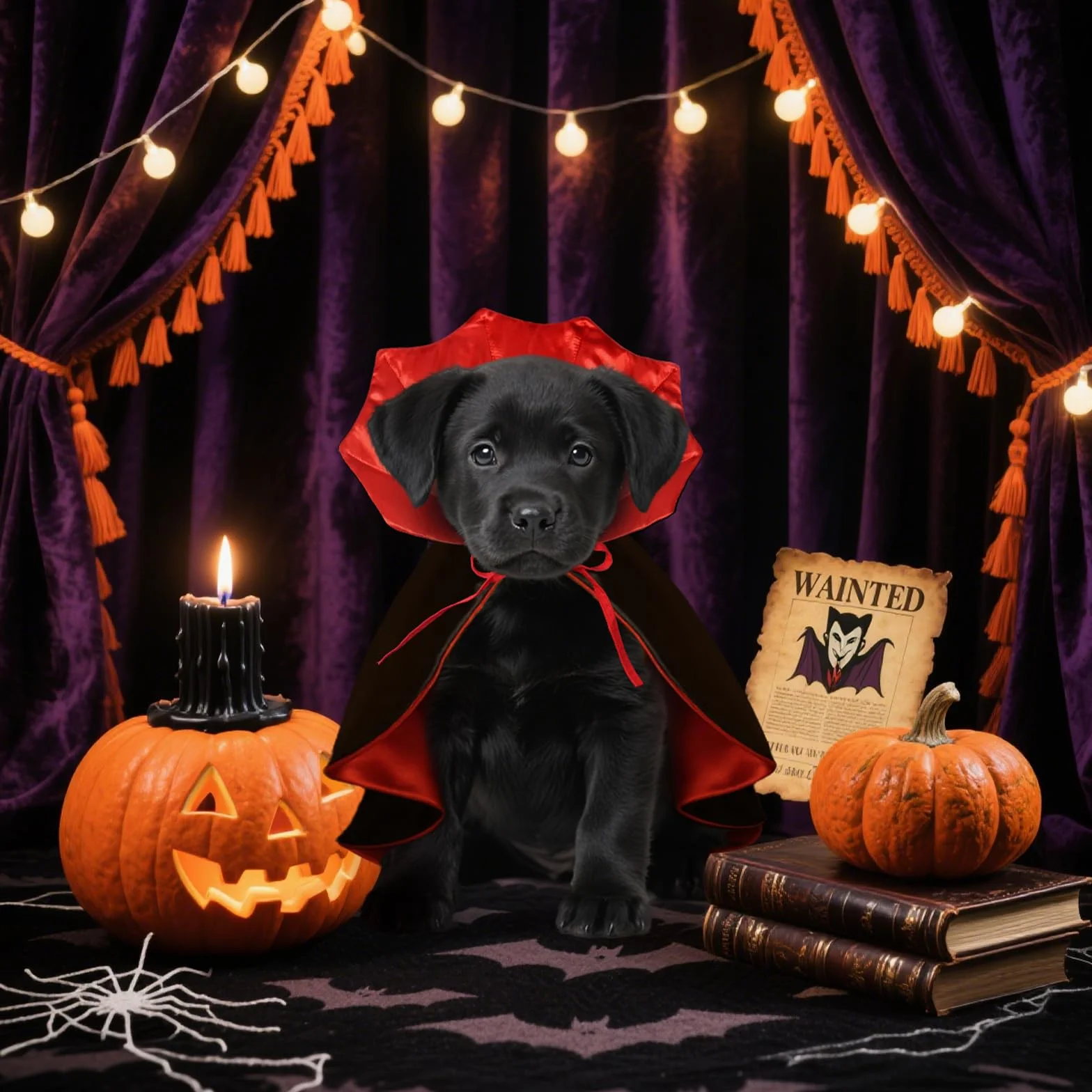 Strój Wampira dla Psa Średniego Peleryna Halloween Rozmiar M 50 cm