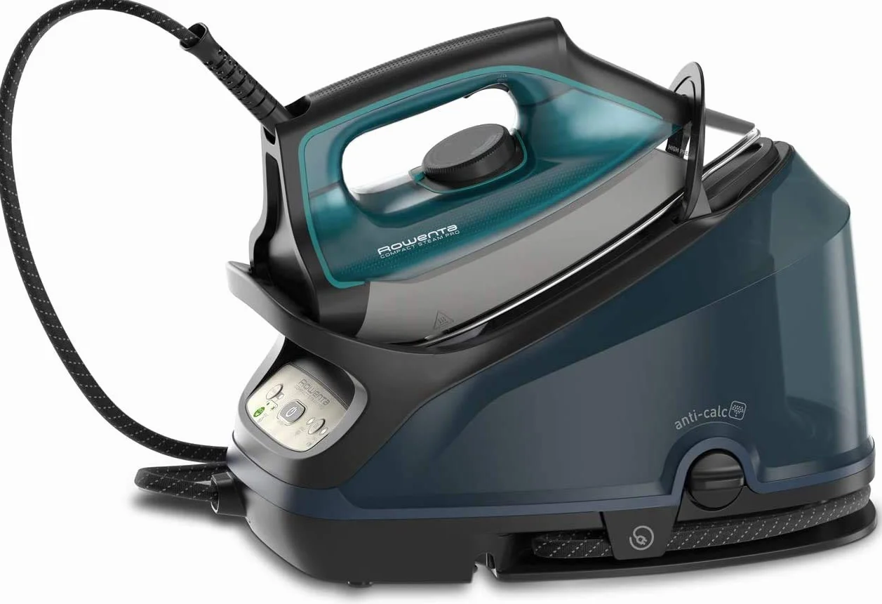 Rowenta DG7621 Compact Steam Pro stacja parowa, 6,2 bar, uderzenie pary 310 G/min, tworzywo sztuczne, rozmiar XL, niebiesko-czarna
