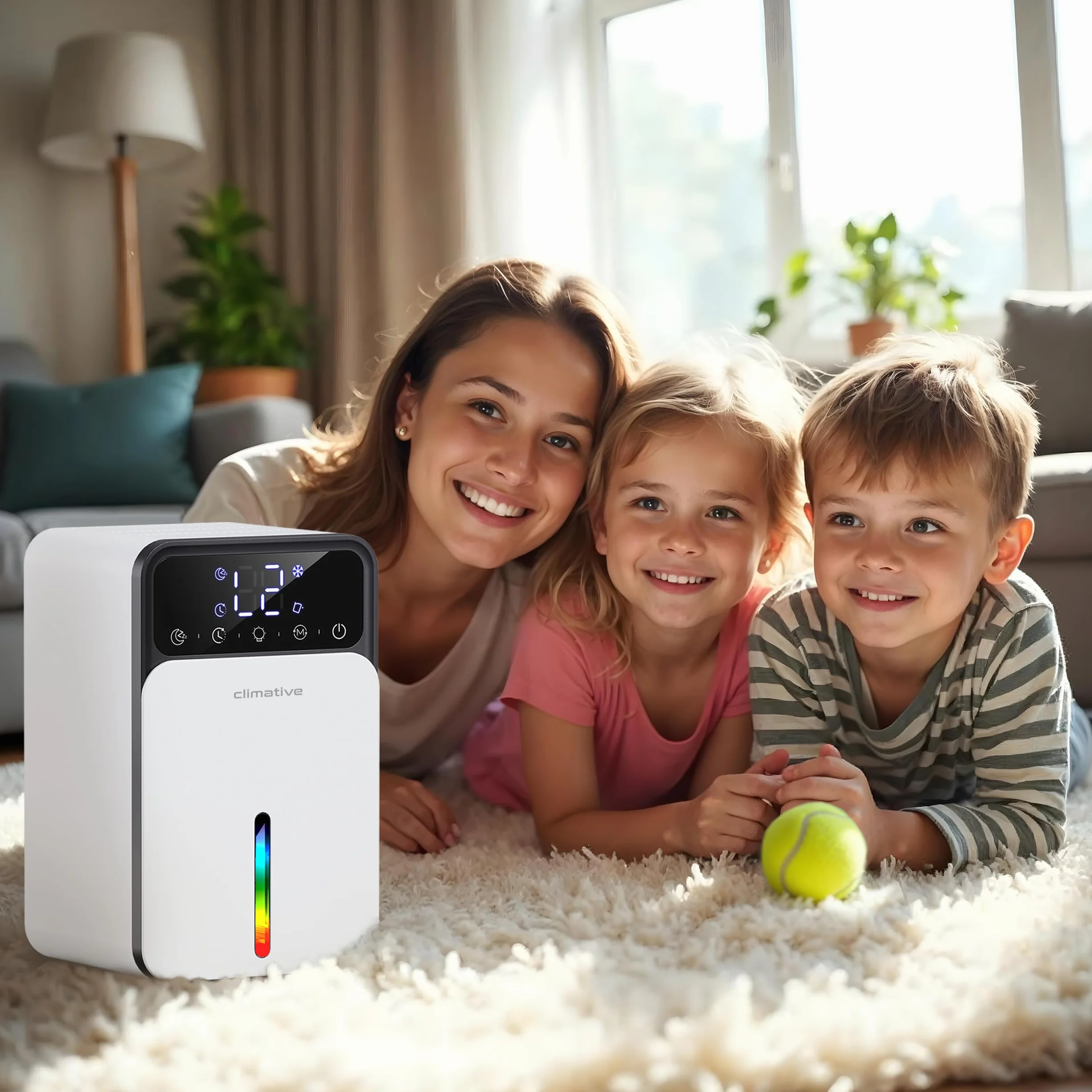 elektryczny osuszacz powietrza LUXE UV 0,35 l/24 h, timer LED, cichy, mały, z funkcją auto-defrost, osuszacz do domu, mieszkania i łazienki, przeciw wilgoci i pleśni, biały