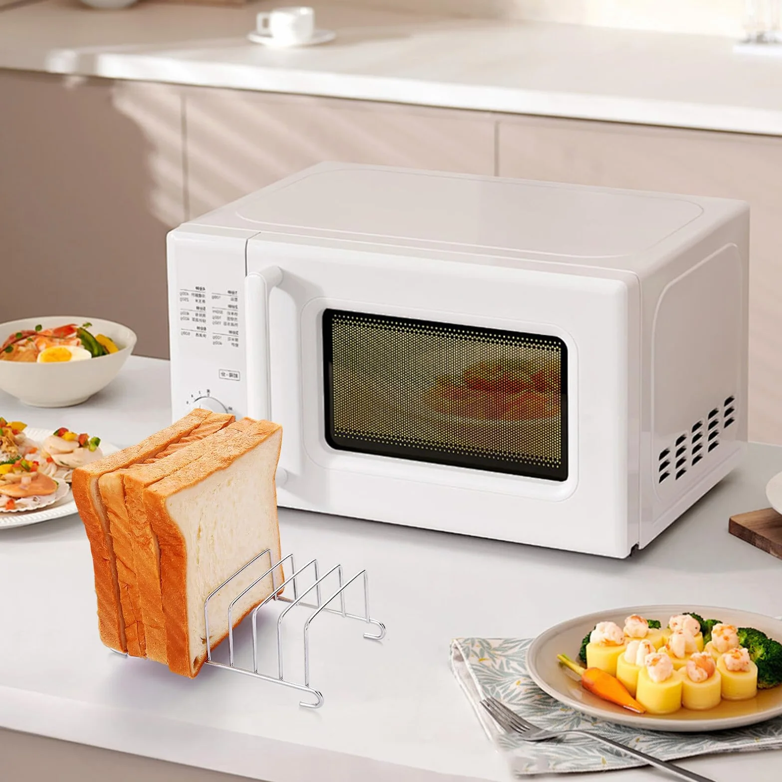 TOPBATHY Stojak Na Tosty Do Piekarnika Air Fryer 2 Sztuki Ze Stali Nierdzewnej Uniwersalne Stojaki Do Gotowania Air Fryer I Szybkowaru