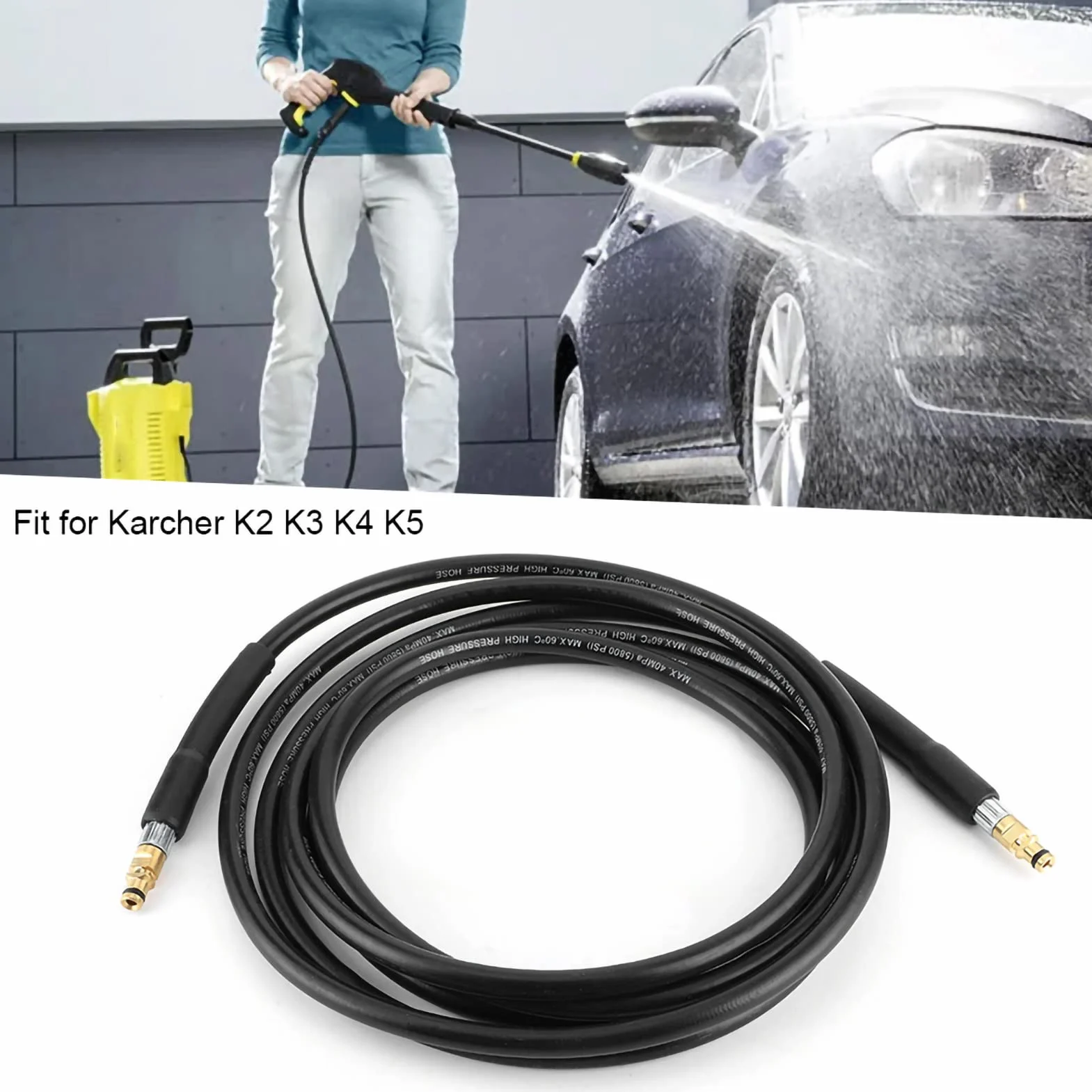 Myjka Wysokociśnieniowa wąż do Czyszczenia Wody Rura do Czyszczenia Samochodu Pasuje do Karcher K2 K3 K4 K5 (Qiilua4obrn60zy-12)
