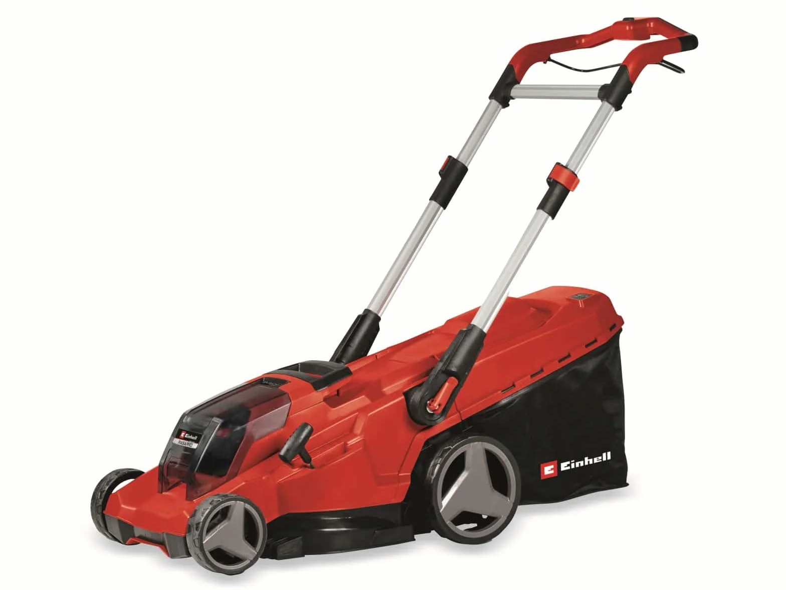 Einhell Kosiarka akumulatorowa RASARRO 36/42 Power X-Change (36 V, szerokość cięcia 42 cm, do 550 m², szczotka do mulczowania, pojemność 50 l, akumulatory i ładowarka)