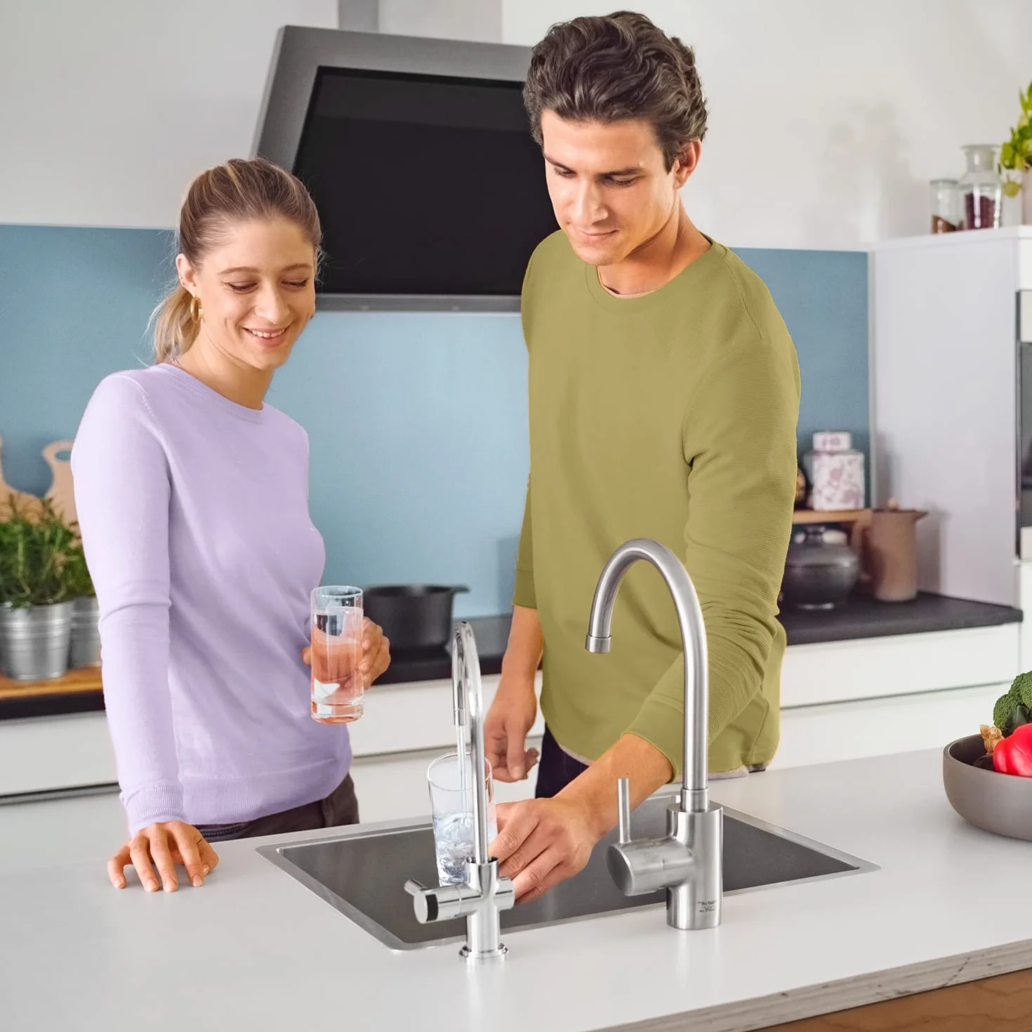 Brita Kran z filtrem do wody mypureP1, Srebrny, 26.5 cm, smaczna, czystsza woda bez chloru i zanieczyszczeń