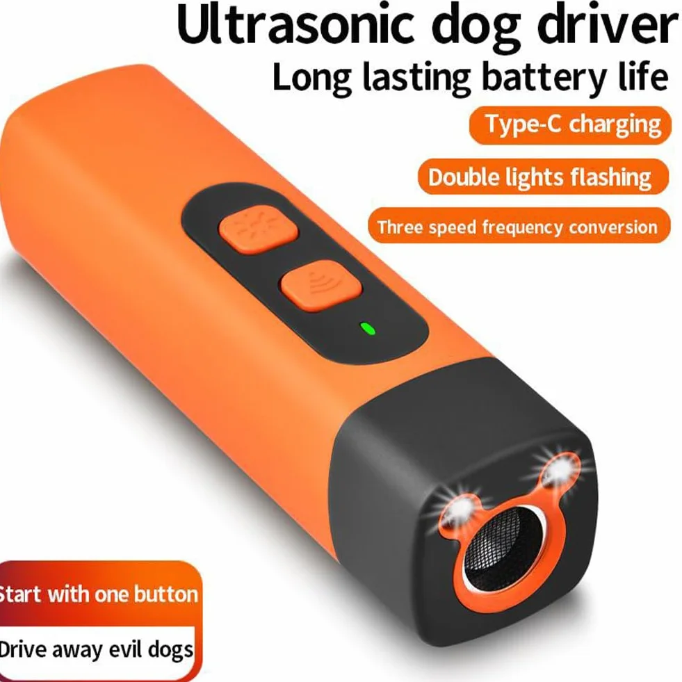 BarkShield Pro Ultradźwiękowy odstraszacz psów z latarką LED 25000-40000 Hz