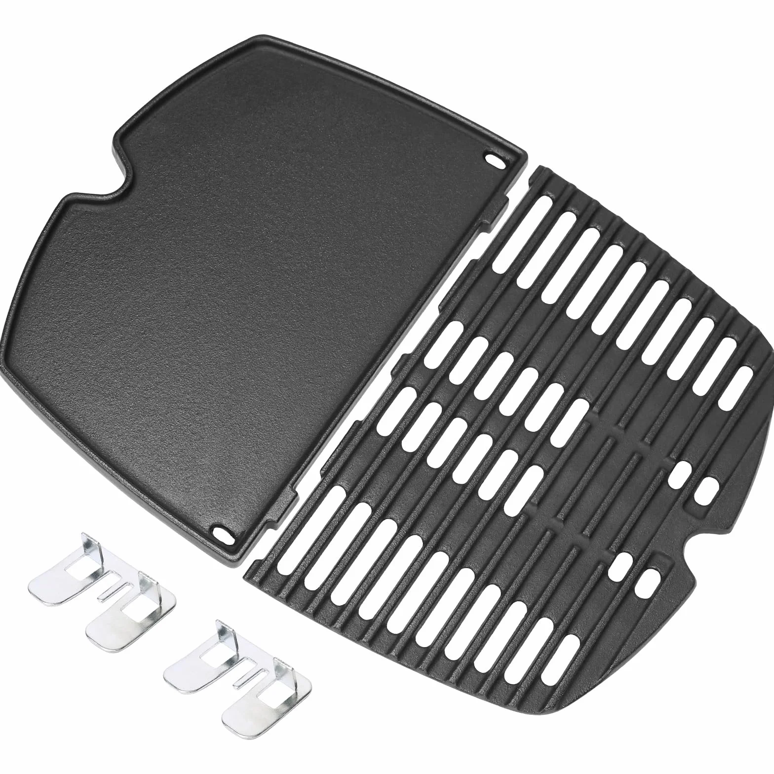 Denmay 7644 żeliwny ruszt do grillowania, 43,2 x 32 cm, części zamienne do Weber Q100, Q1000, Q120, Q1200, Q140, Q1400 grill gazowy, żeliwna płyta grillowa, patelnia grillowa do Weber Q100, seria