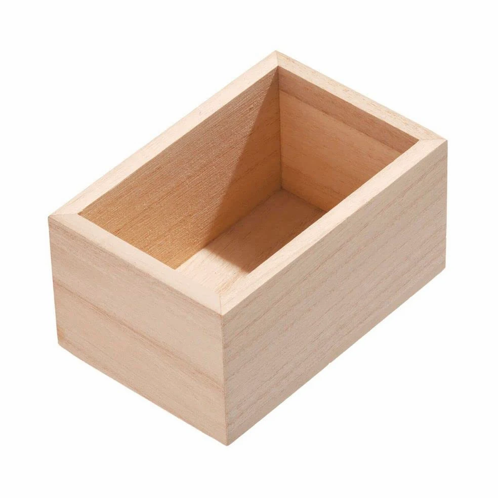 iDesign EcoWood Organizer do szuflad, drewniana wkładka do szuflady kuchennej, organizer do szuflad kuchennych na sztućce i przybory, beżowy, 12,7 x 8,5 x 6,9 cm