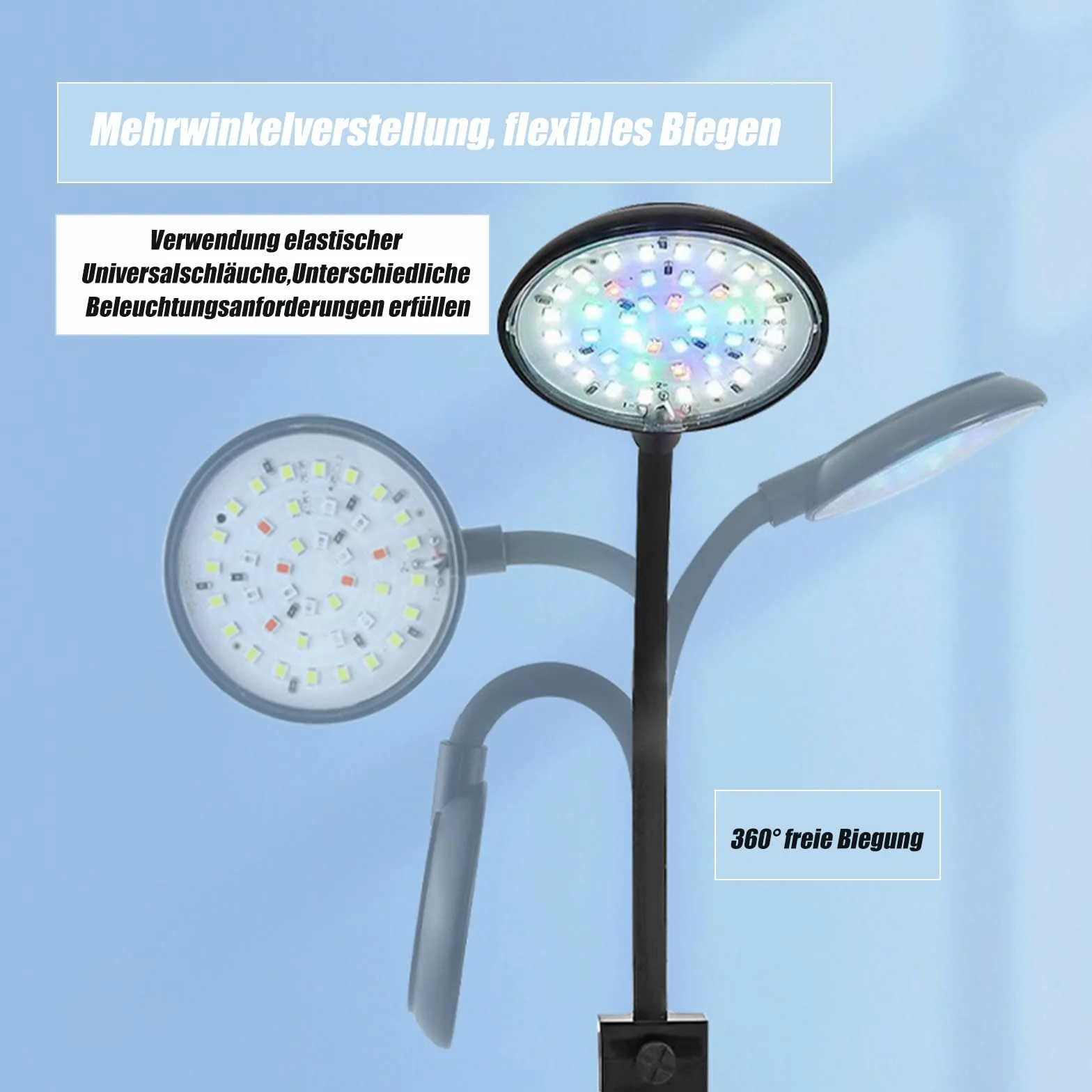 GERUI Lampa do akwarium 7 W 20-40 cm z białym i niebieskim światłem timer pamięć