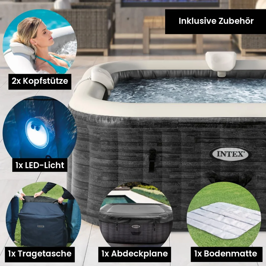 Intex Pure Spa Bubble łupka 6-osobowa 28452EX Szara łupka