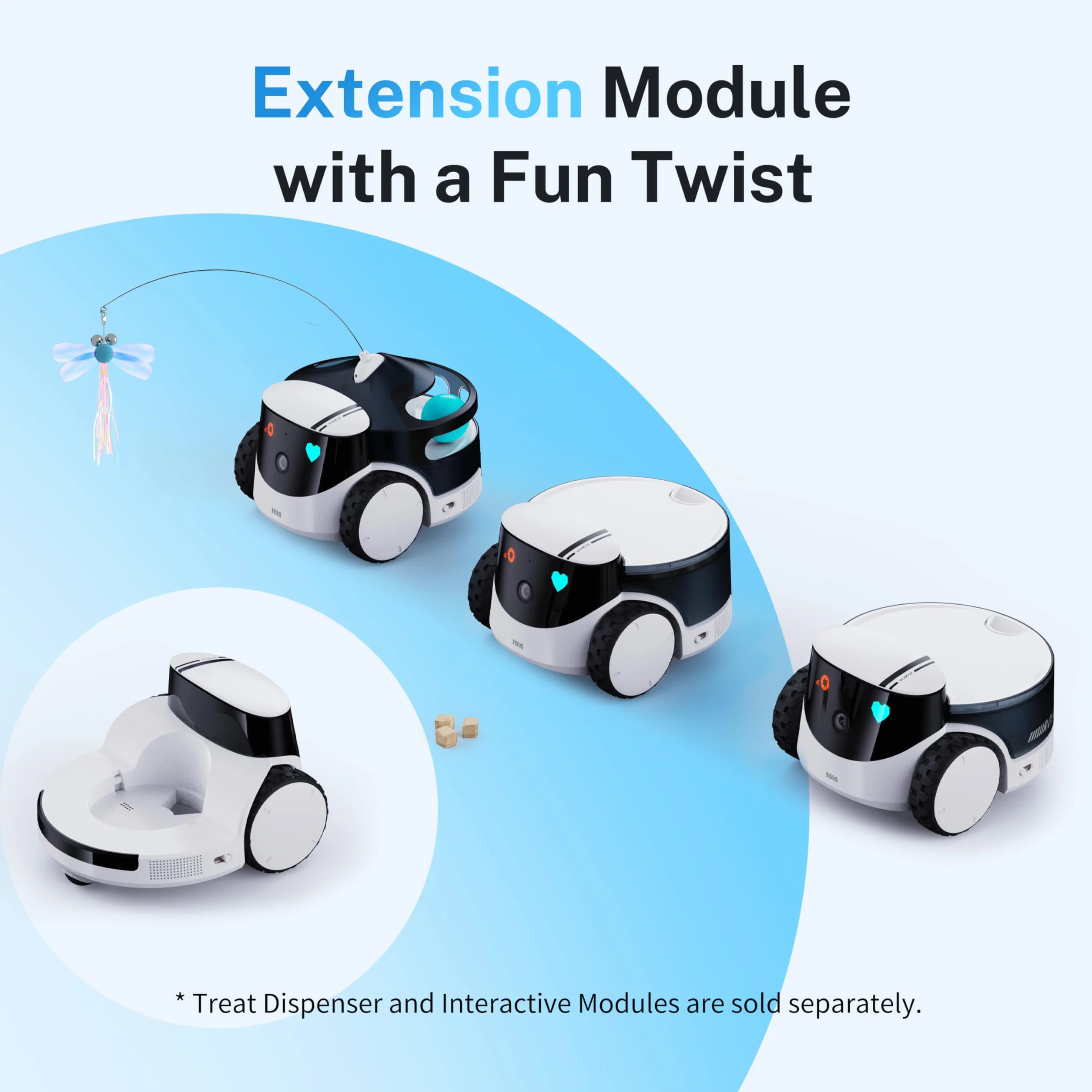 Enabot EBO ROLA PetPal robot z kamerą 2,5K WiFi QHD, noktowizor, 2-drożny dźwięk, zdalne sterowanie aplikacją dla kota/psa