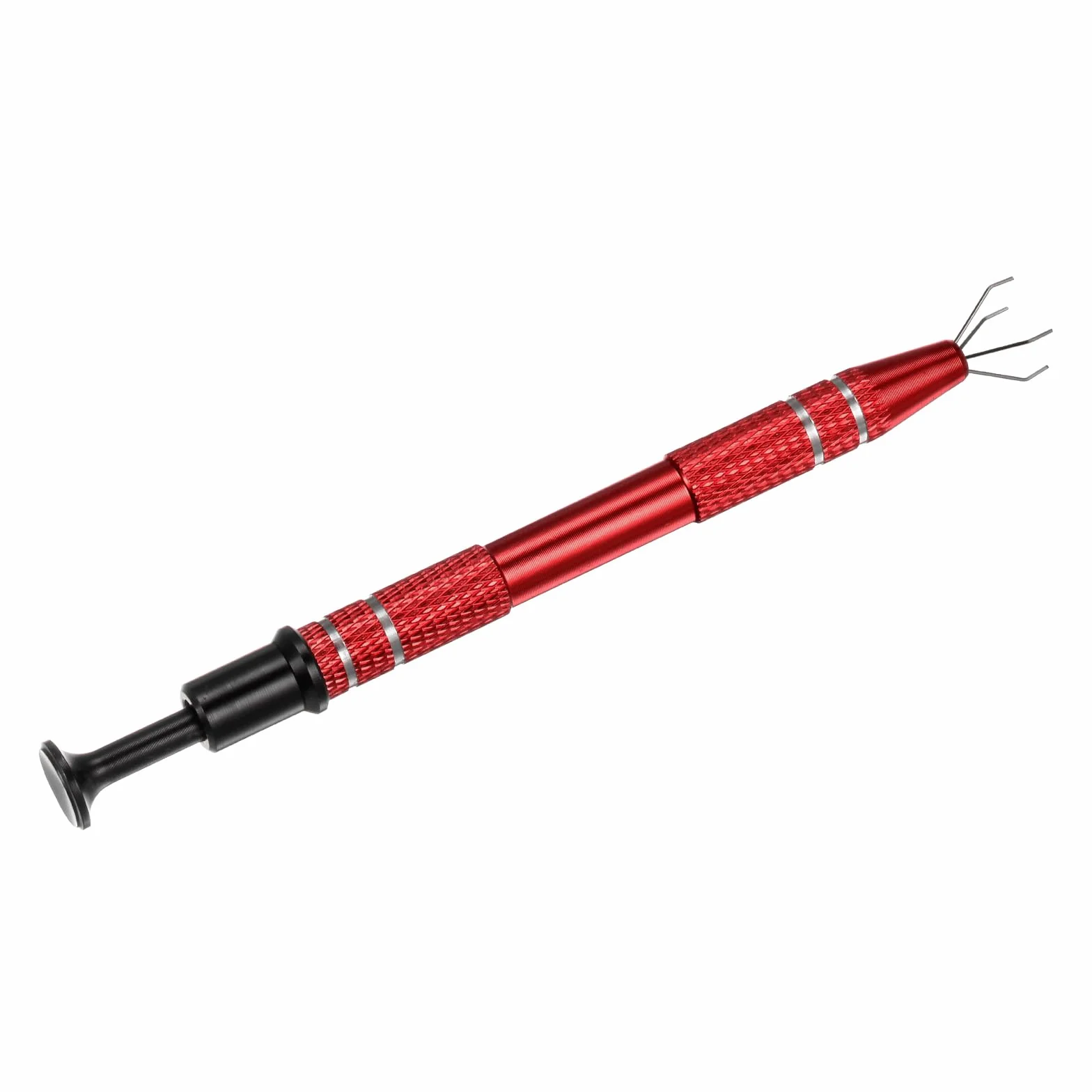 QUARKZMAN 4-pazurowe narzędzie do pick-up tool chwytak ze stali nierdzewnej jubiler pick-up Tool 4 ząbki chwytak do elementów elektronicznych chipów, czerwony