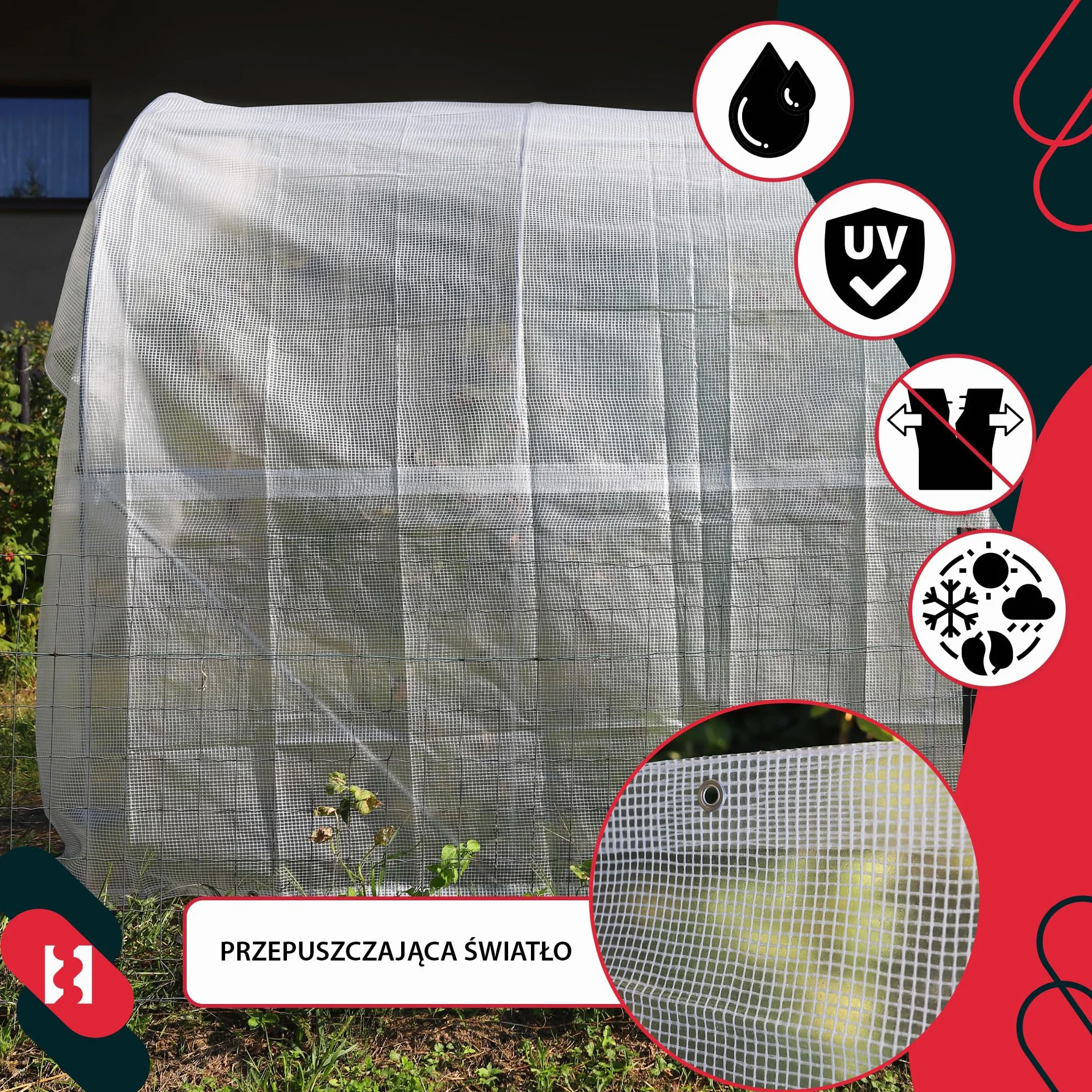 KOTARBAU® Plandeka 120 G/M2 - Płachta Ochronna Okryciowa - 2 X 3 M - Folia Szklarniowa - Mocna - Gruba - Zbrojona - Uniwersalna - Wodoodporna - Przezroczysta - Transparentna