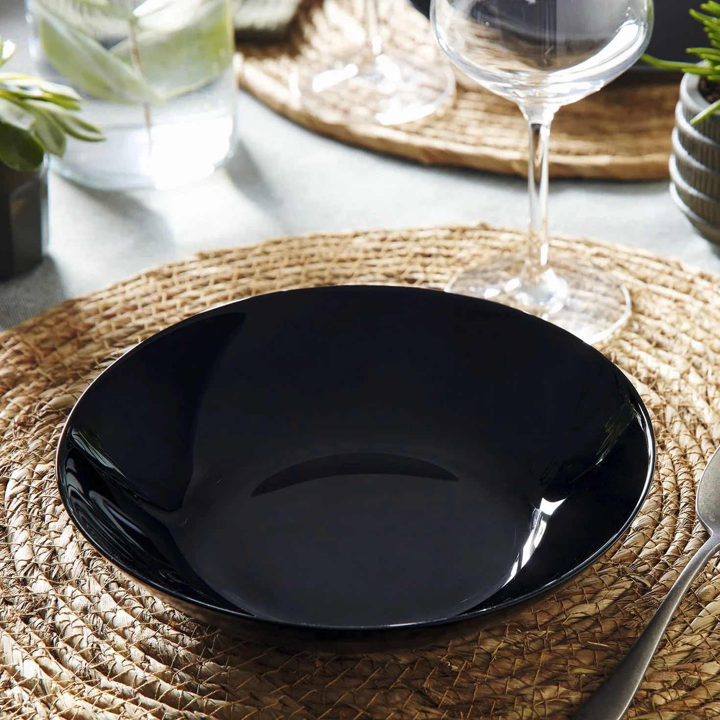 Luminarc Zestaw naczyń ze szkła Arcopal Zelie Black, 12 sztuk, 4-osobowy, czarny