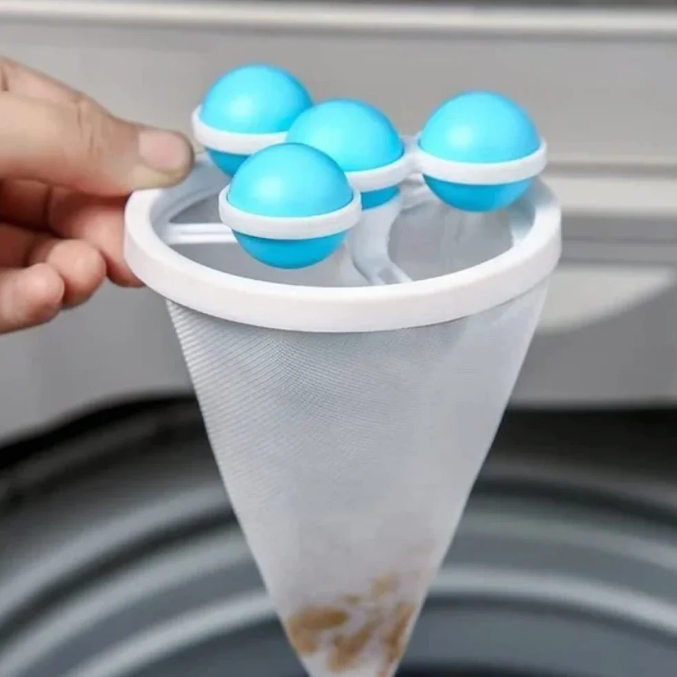 SHARRA Worek filtrujący do usuwania sierści zwierząt do pralki, wielokrotnego użytku, pływający worek na kłaczki, worek do prania, Laundry Ball Pouches do prania sierści psa i wszystkich zwierząt
