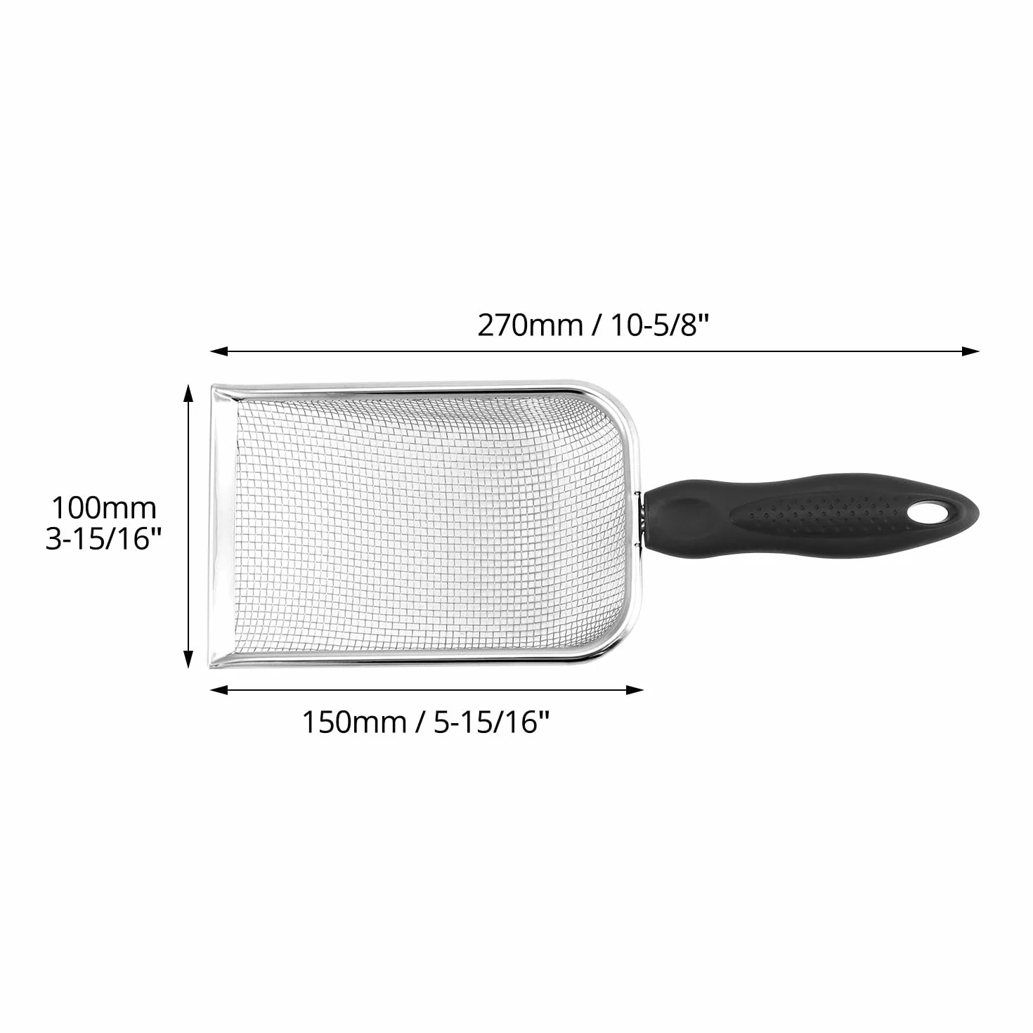 QWORK Sito z piasku ze stali szlachetnej 2 x 2 mm metalowa łopata do piasku