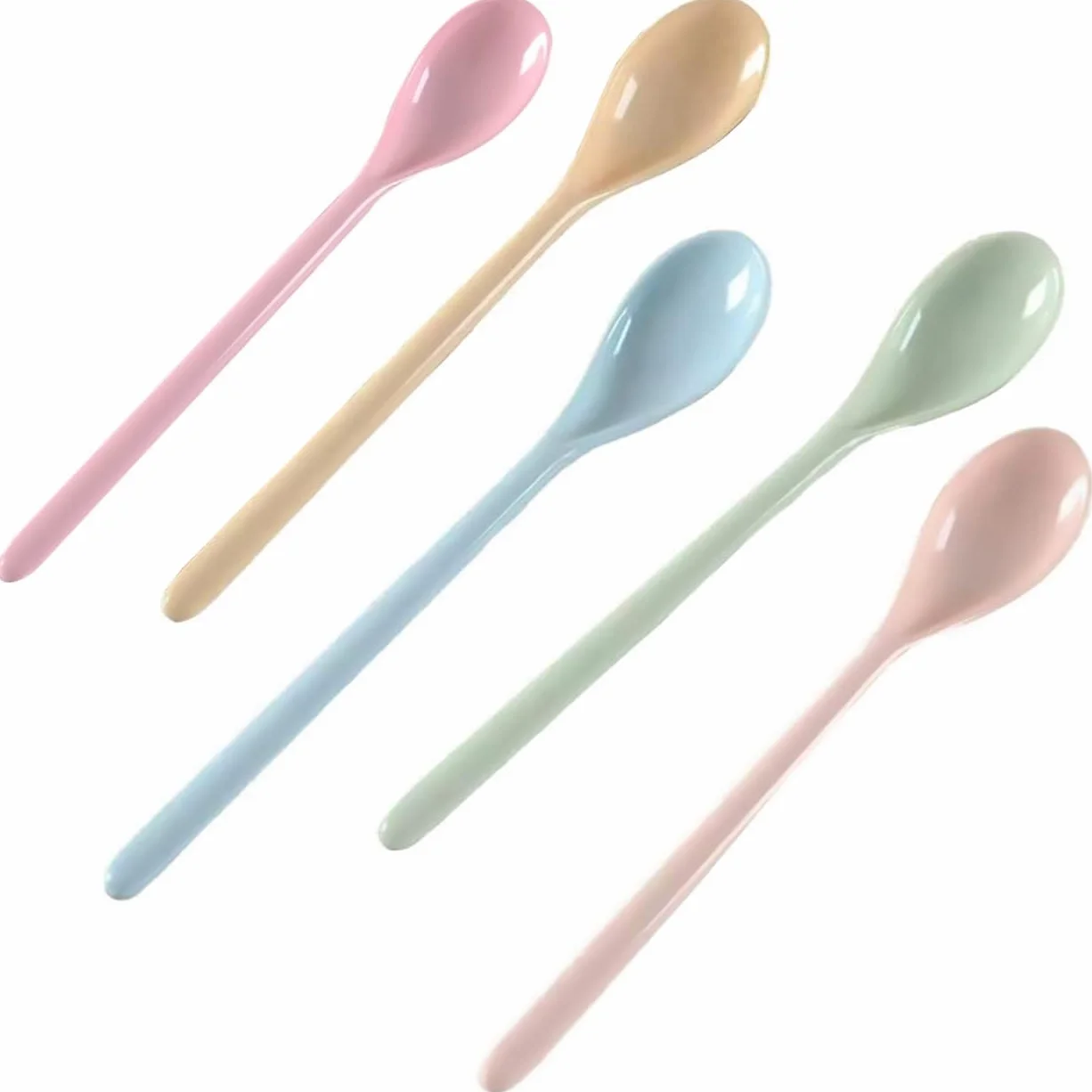 5 sztuk mała łyżka, kolorowe plastikowe łyżki, kolorowe łyżki do kawy, łyżki do deserów, kawy, lodów, wielokrotnego użytku