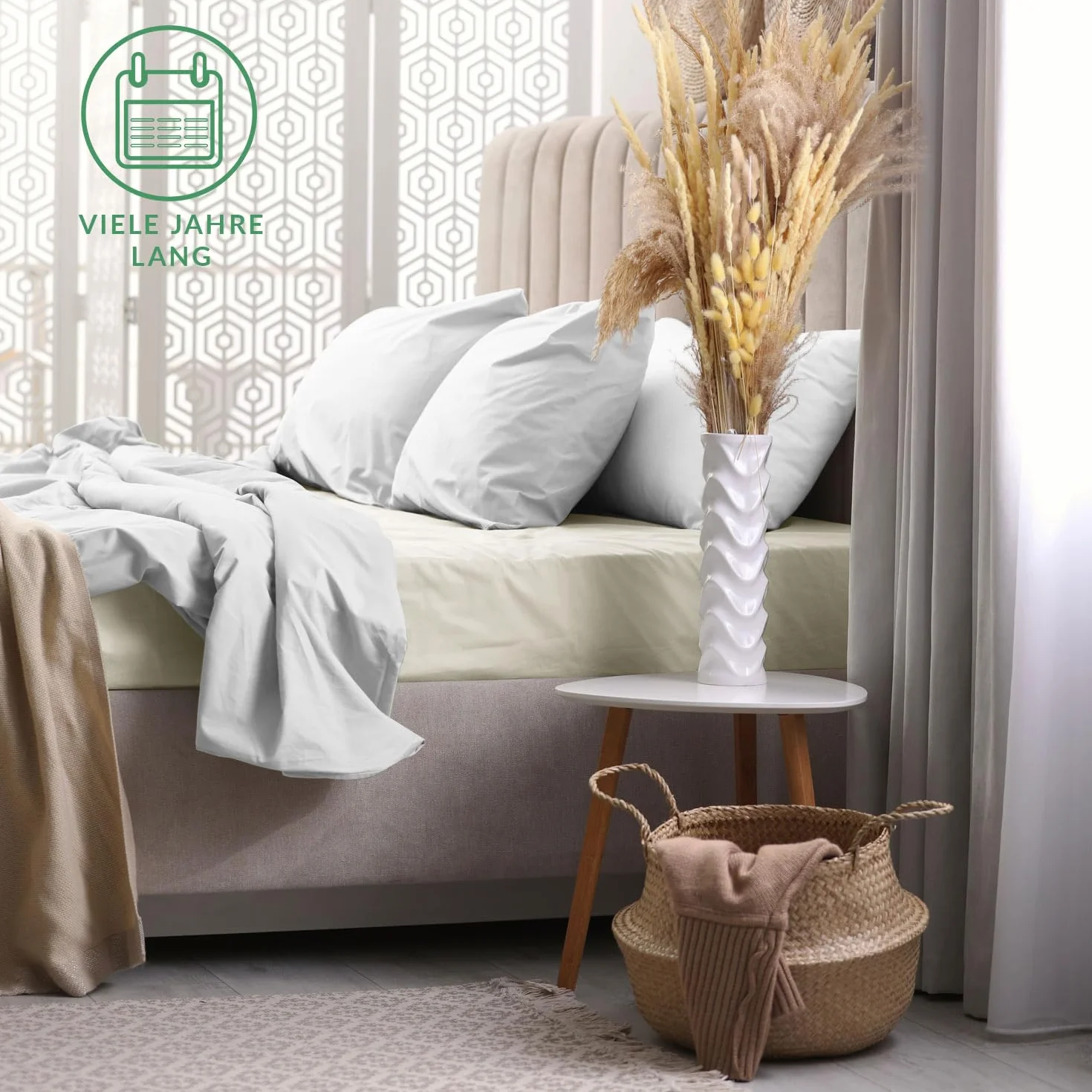 Prześcieradło z gumką frotte – miękkie prześcieradło z gumką – wysoka gramatura 155 g/m2 – wysokość materaca do 20 cm (Ecru, 160 x 200)