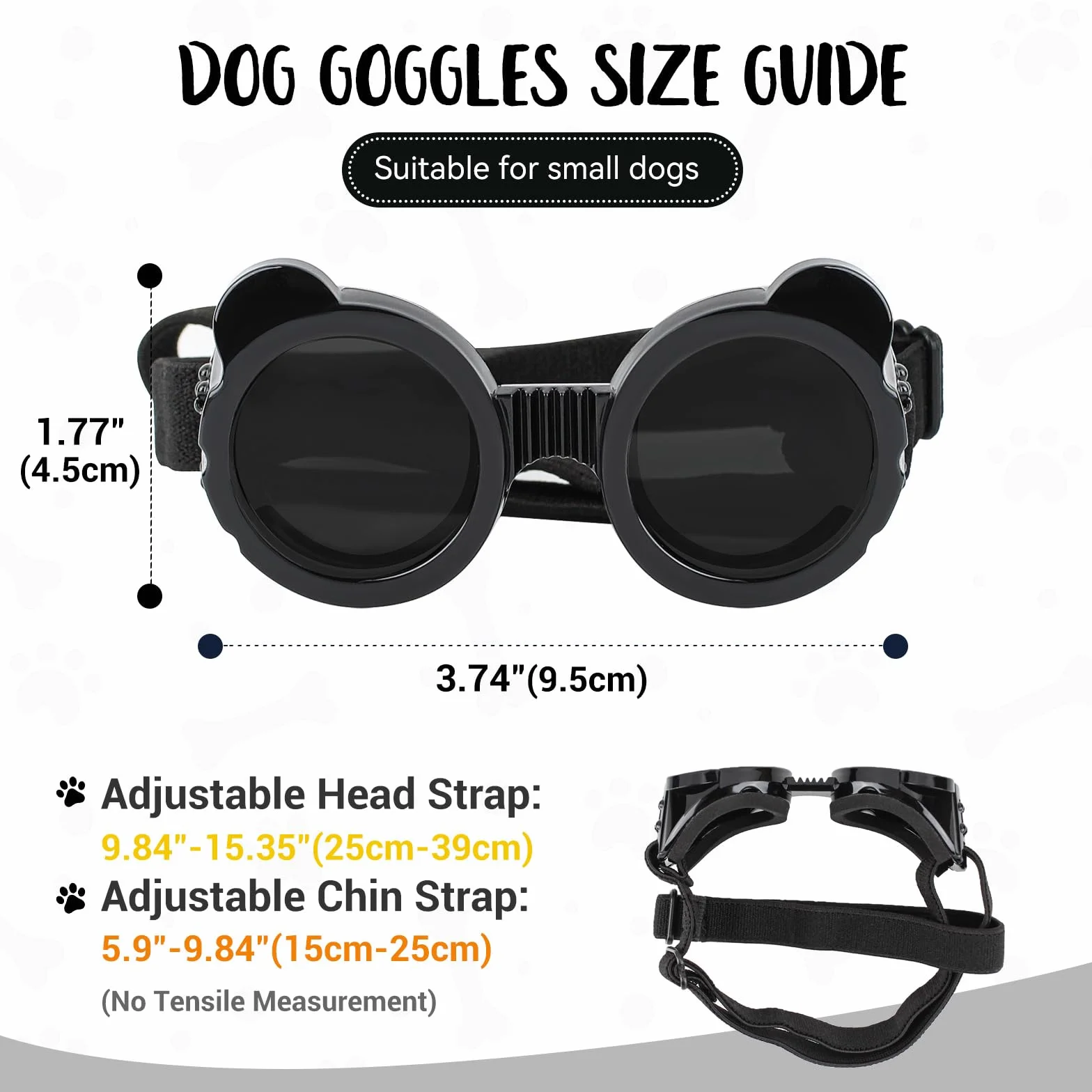 Panda Form Haustier Okulary Przeciwsłoneczne Okulary Przeciwsłoneczne UV-Schutz Wiatroszczelna Staubdicht dla małych czarnych