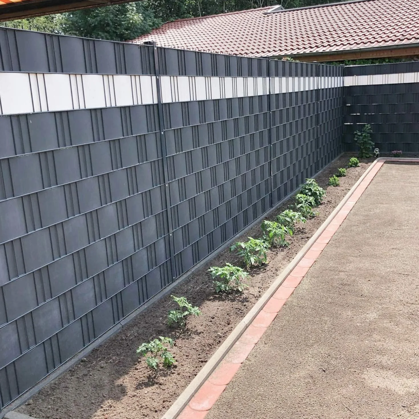Taśma ogrodzeniowa osłona na płot 19cm x 35m + 20 klipsów (Antracyt)