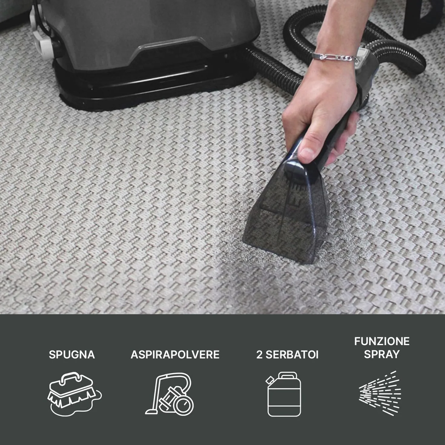 Avilia Maszyna do odkurzania dywanów - myjnia dywanowa - myjnia do wnętrza samochodu 3-metrowy kabel, zbiorniki 1,1 l i 500 ml. Zaawansowana technologia zapewniająca nieskazitelne czyszczenie.