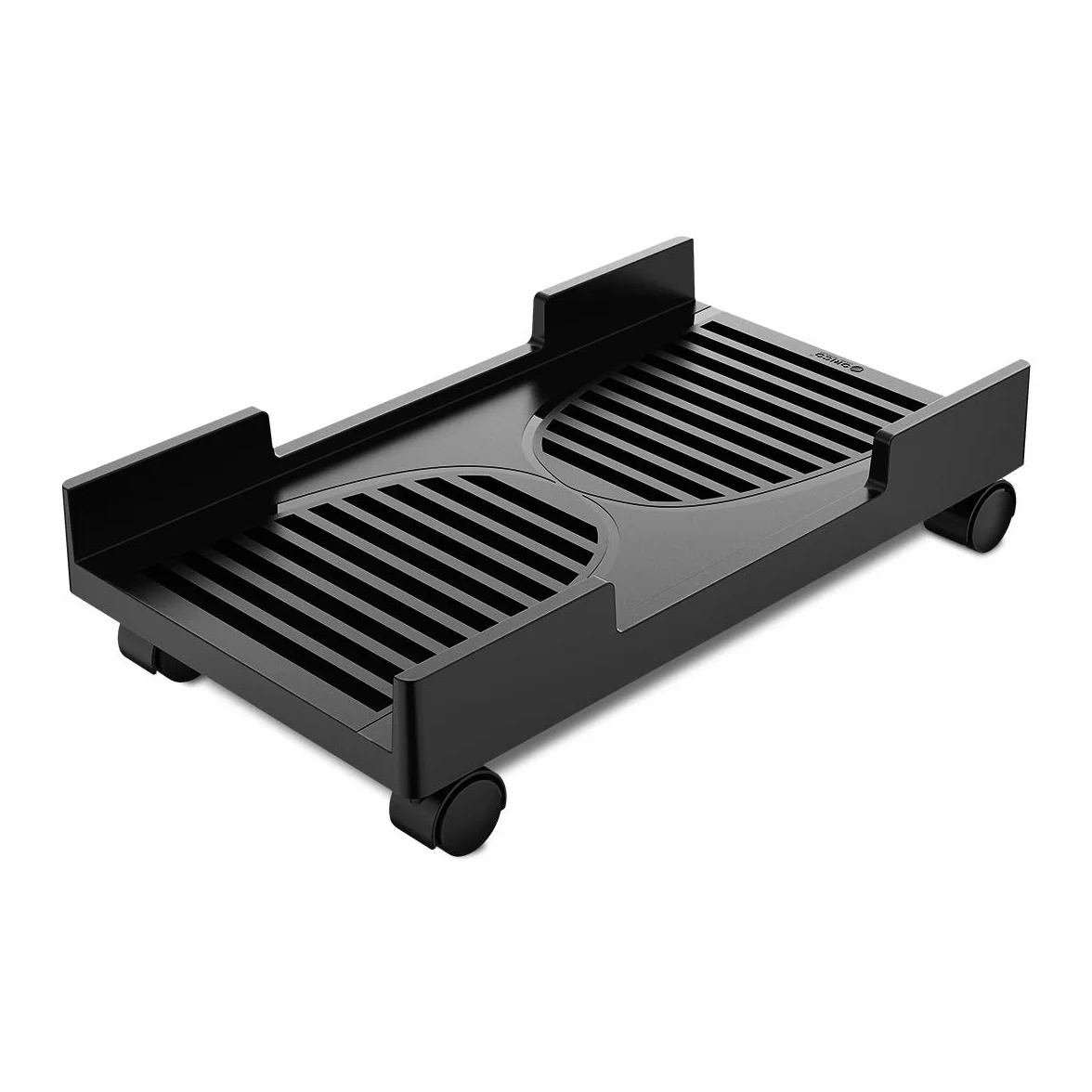 ORICO Stojak na komputer CPU, uniwersalny uchwyt na procesor z 2 kółkami blokującymi i 2 kółkami skrętnymi do biurka, drukarki, do domowego biura (czarny, 46 x 26,5 x 6 cm)