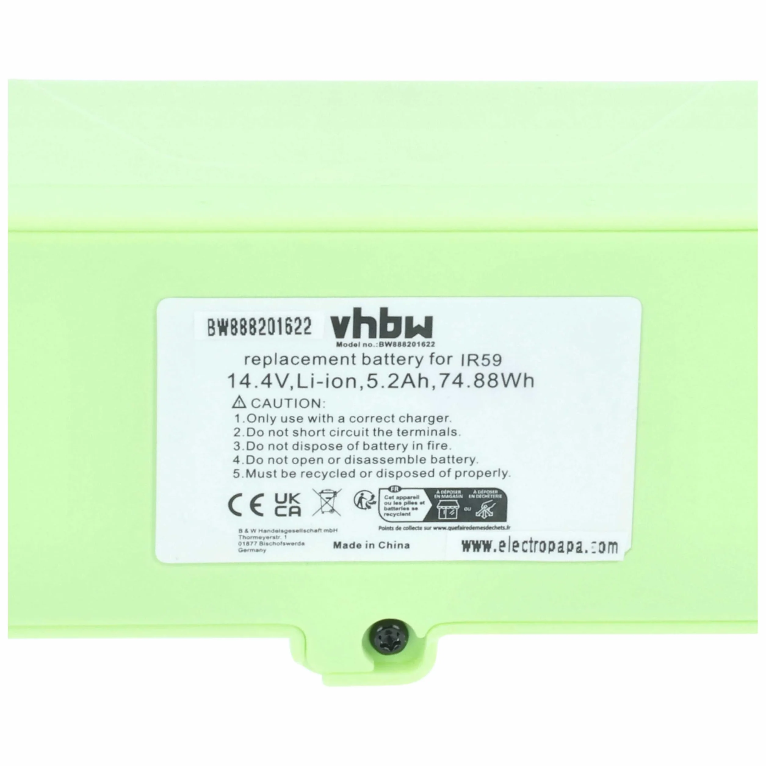vhbw Akumulator kompatybilny z iRobot Roomba 896, 960, 965, 980, 985 odkurzacz domowy (5200 mAh, 14,4 V, litowo-jonowy)