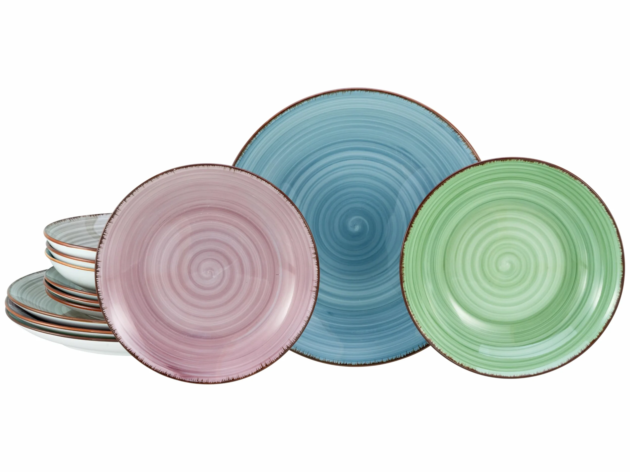 CreaTable, 23332, seria Samba, 12-częściowy zestaw naczyń dla 4 osób, zestaw talerzy z porcelany, nadaje się do mycia w zmywarce i używania w kuchence mikrofalowej, wysokiej jakości produkcja