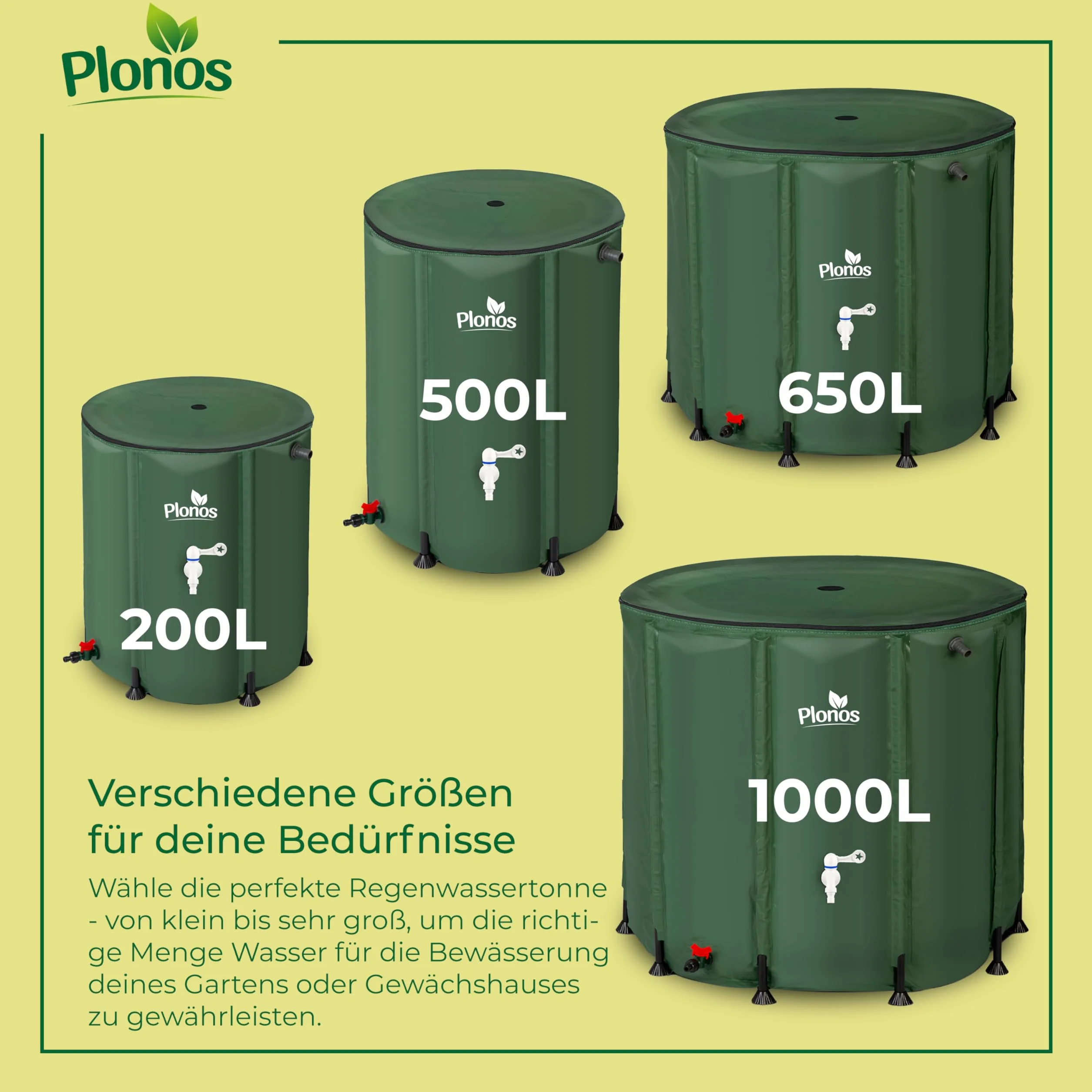 Zbiornik Na Deszczówkę 650 l Beczka Na Wodę Z Zaworem Spustowym 85 x 100 cm Zielony