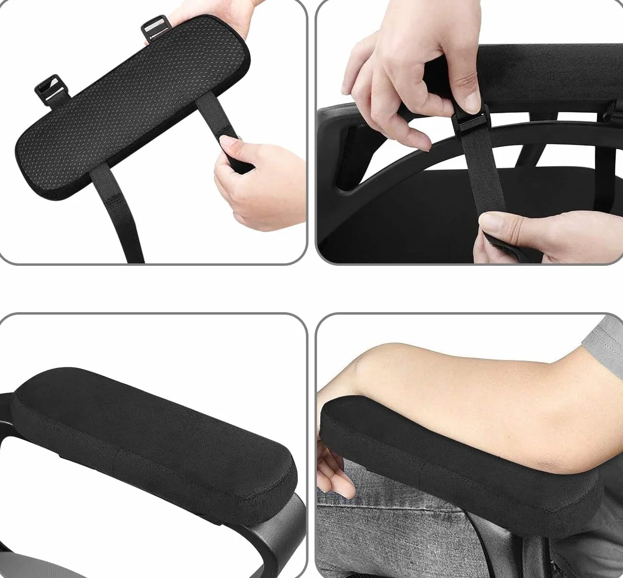 2 krzesła ergonomiczne podłokietniki, poduszka na łokcie, poduszka odciążająca, krzesło biurowe, krzesło gamingowe, podłokietniki z pianki z pamięcią kształtu, 25 x 10 x 5 cm