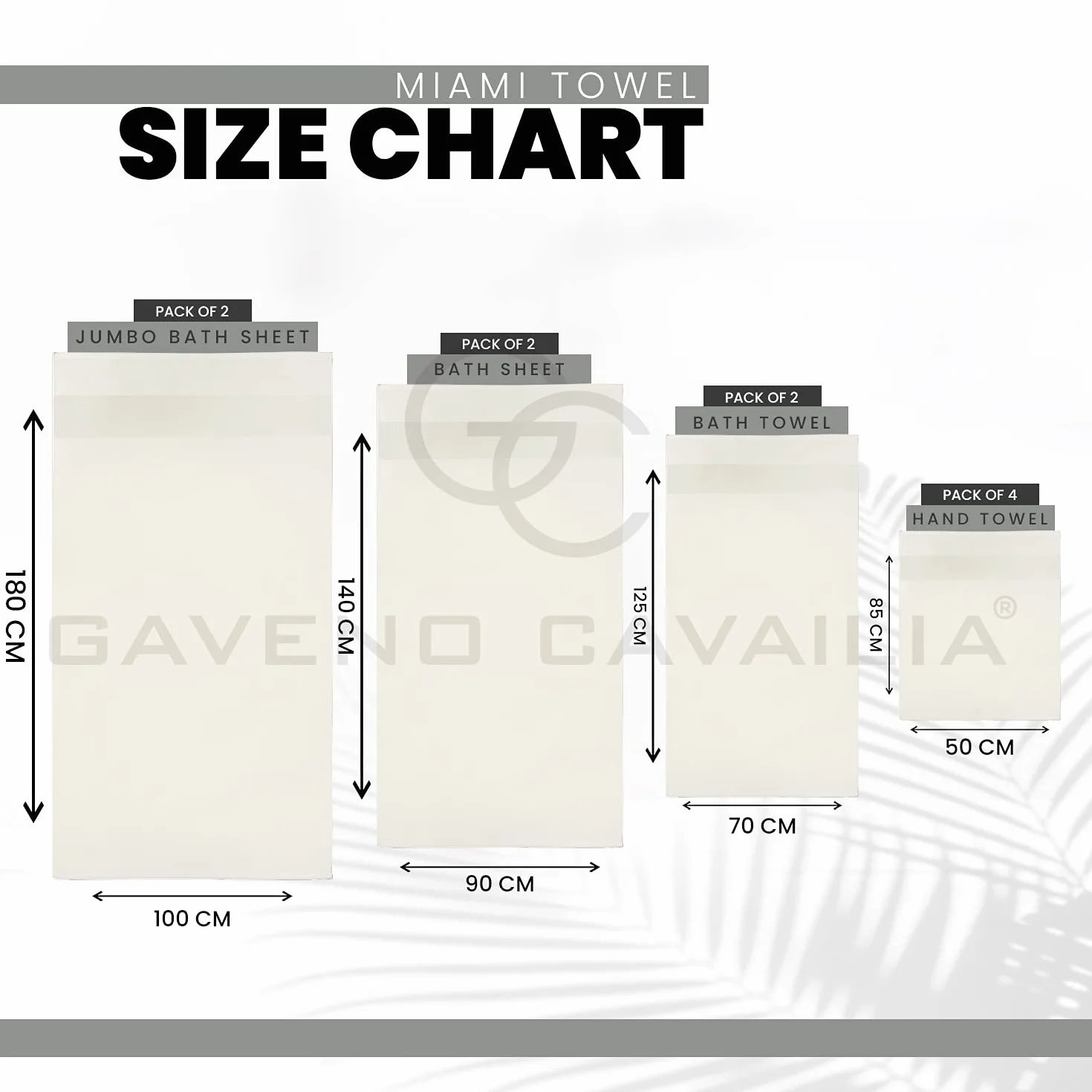 GC GAVENO CAVAILIA Ręczniki do rąk, do łazienki, 700 g/m², z egipskiej bawełny, jakość hotelowa, można prać w pralce, komplet 4 szt., 50 x 85 cm, kremowe