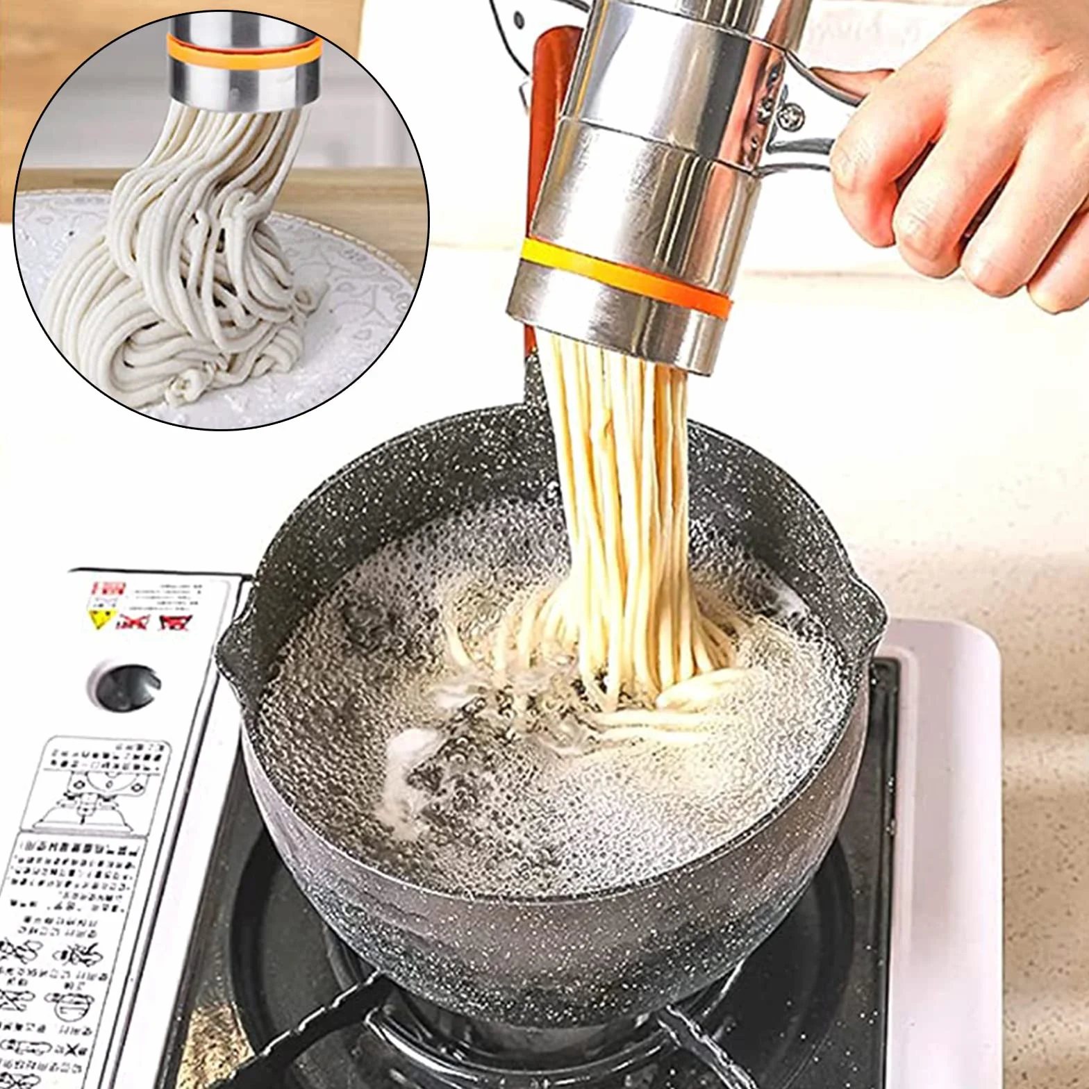 Makaron prasowy ze stali nierdzewnej, mini ręczny makaron, mini ręczna maszyna do makaronu, domowej roboty makaron, do świeżych, lasagne, wałków do ciasta, krajalnicy z 7 foremkami