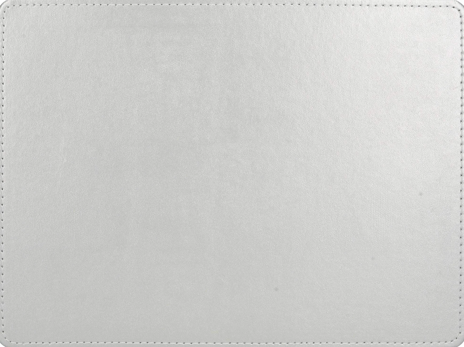 Creative Tops C000268 Srebrne podkładki, prostokątne, 29 x 21,5 cm, zestaw 4 podkładek stołowych ze sztucznej skóry