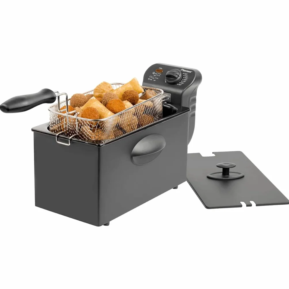 Bestron AF357B frytkownica olejowa z technologią zimnej strefy, 3,5 l, 2000 W, kolor: czarny
