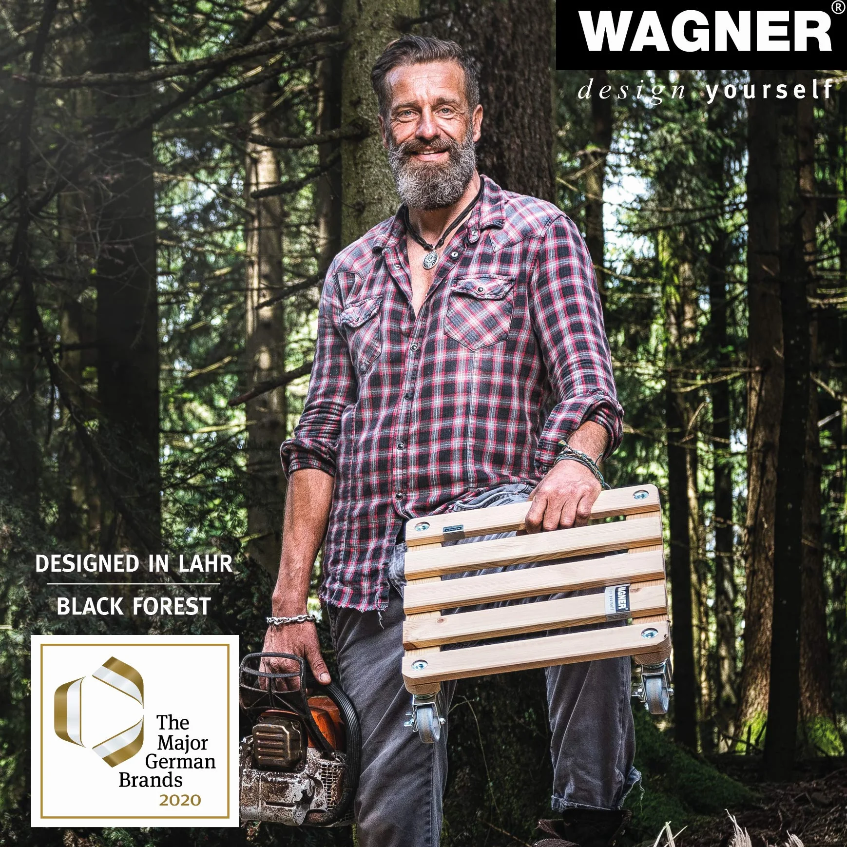 Wagner Wałek do roślin PALETTI 38 x 38 x 9,5 cm, do użytku na zewnątrz i wewnątrz, z litego drewna FSC®, antracytowy, nośność 120 kg, wyprodukowano w UE – 20042201