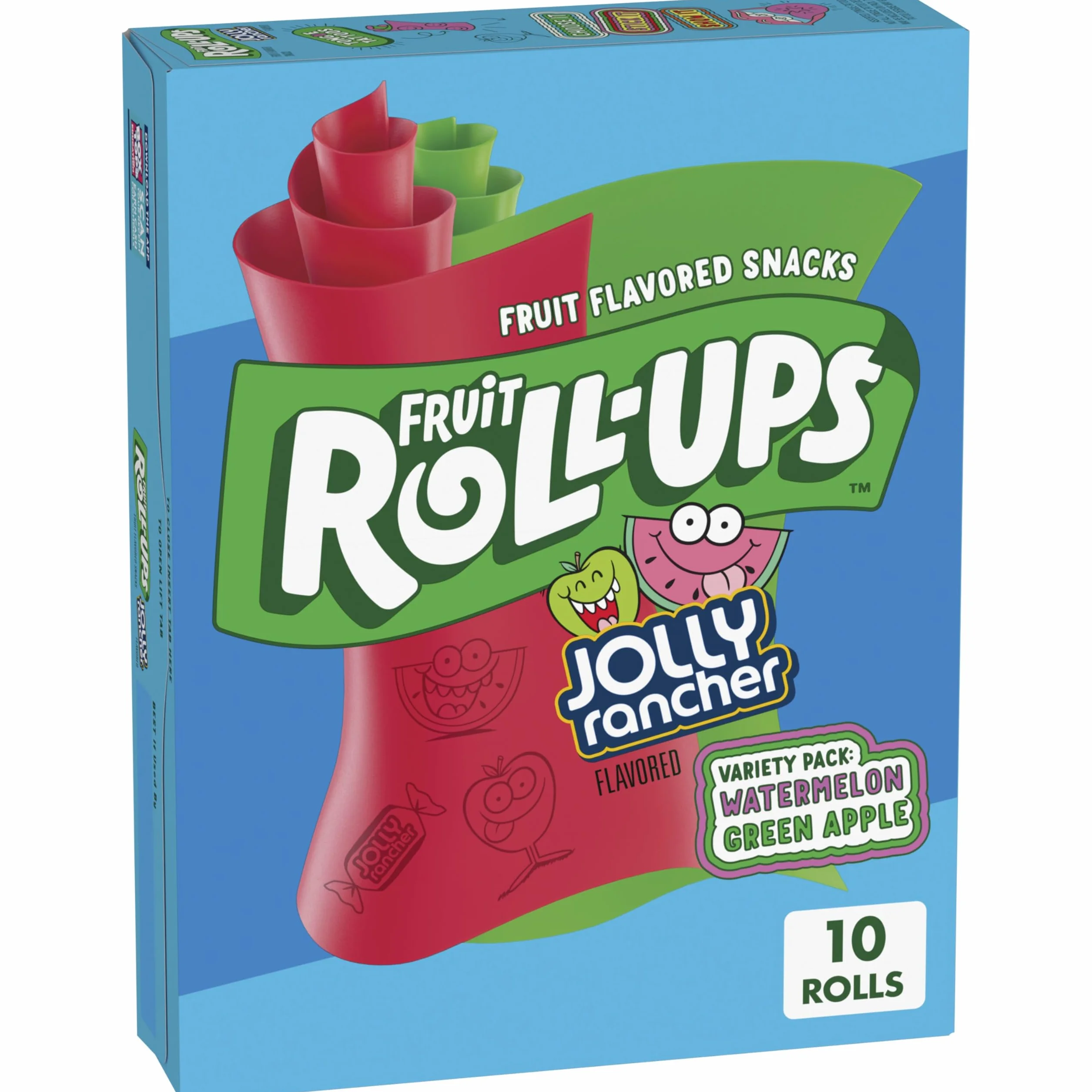 Betty Crocker zestaw różnorodnych owoców, przekąsek, owocowe, aromatyzowane przekąski, Jolly Rancher, zielone jabłko i arbuz, 10 sztuk