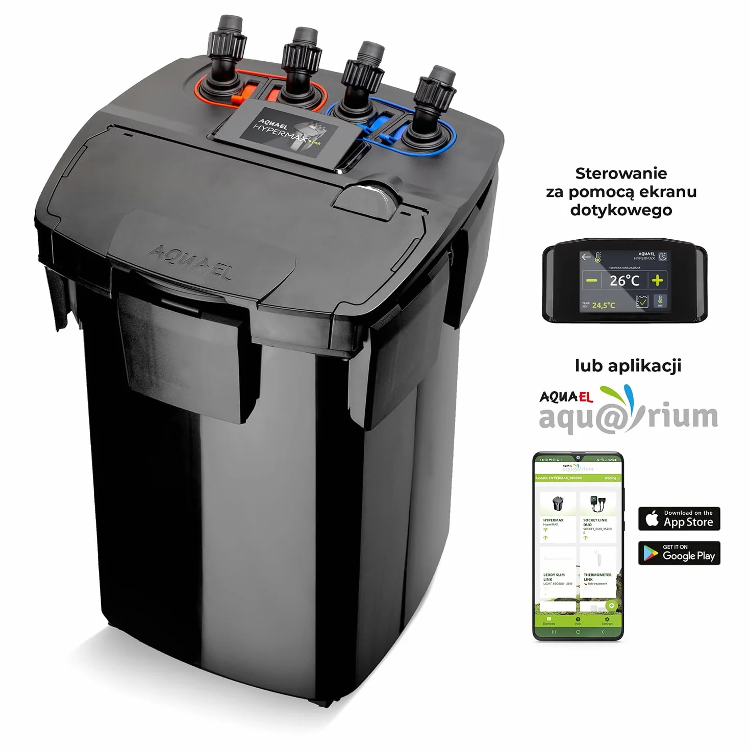 Filtr HYPERMAX LINK - Kontroluj świat pod wodą | filtr zewnętzrny do akwariów słodkowodnych 200-1500 l | 4500 l/h | 18-36 W