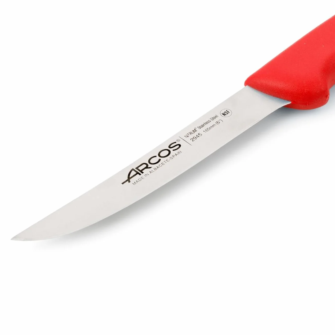 Arcos 294522 seria 2900-boning nóż nóż nitrm 160 mm (6,30 cala) - uchwyt polipropylenowy czerwony kolor, stal nierdzewna 18/8