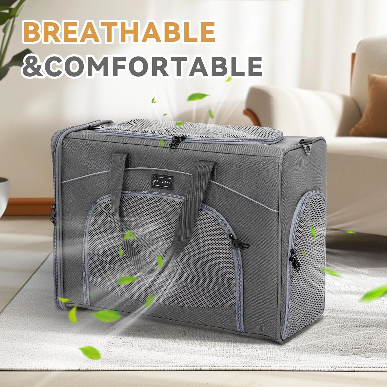 Petsfit Torba transportowa dla psa 55x40x23 cm L szara