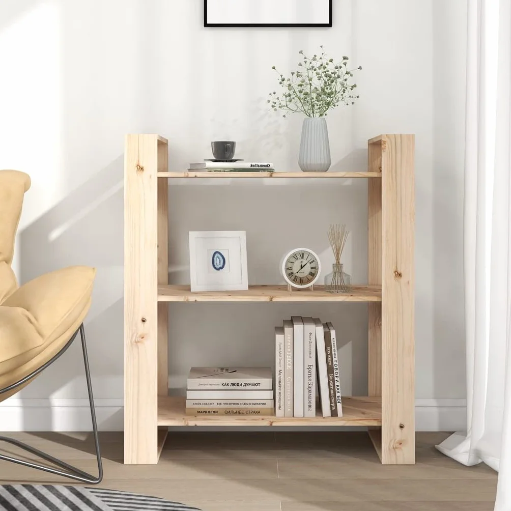 vidaXL Regał na książki/parawan 80x35x91 cm, lite drewno sosnowe