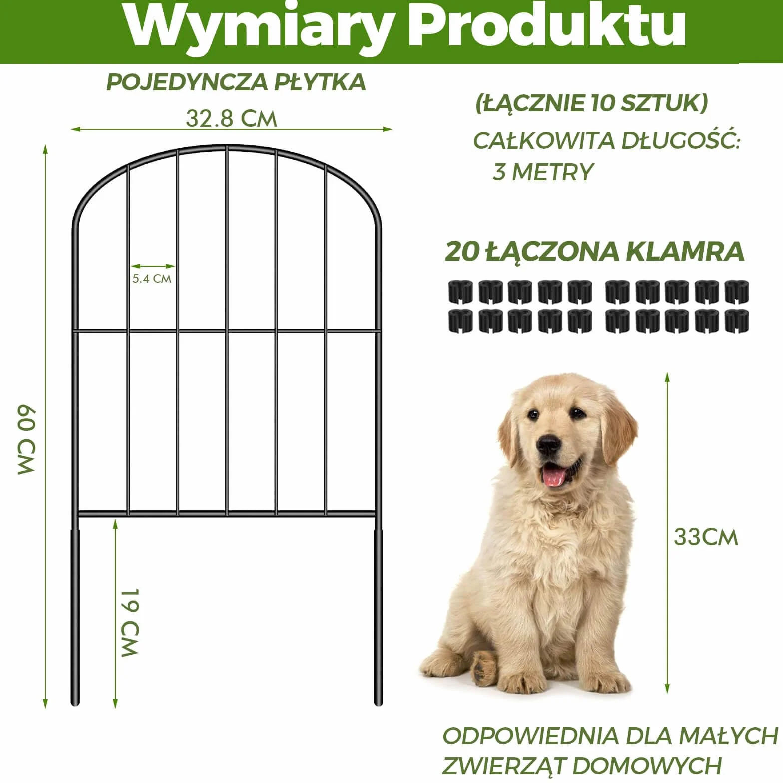 Ogrodzenie ogrodowe, 10 sztuk, kompletny zestaw dekoracyjny, metalowy płot wtykowy, łuk, płot ogrodowy, metalowe elementy ogrodzenia, ogrodzenie dla psów (łuk górny-B)