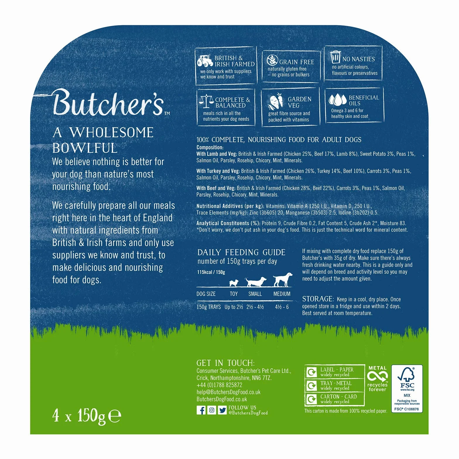 Butcher's Tradycyjne przepisy Tace na karmę dla psów 24x150g