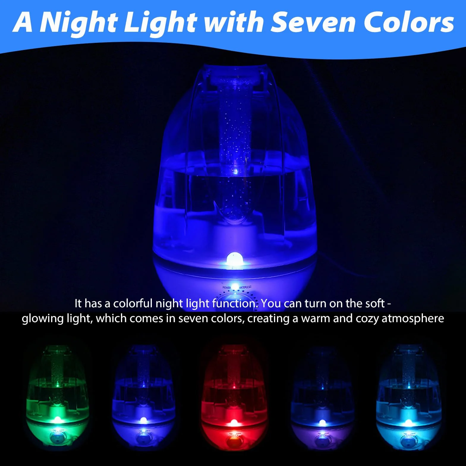 Nawilżacz powietrza do terrarium 4 l 300 ml/h z oświetleniem nocnym