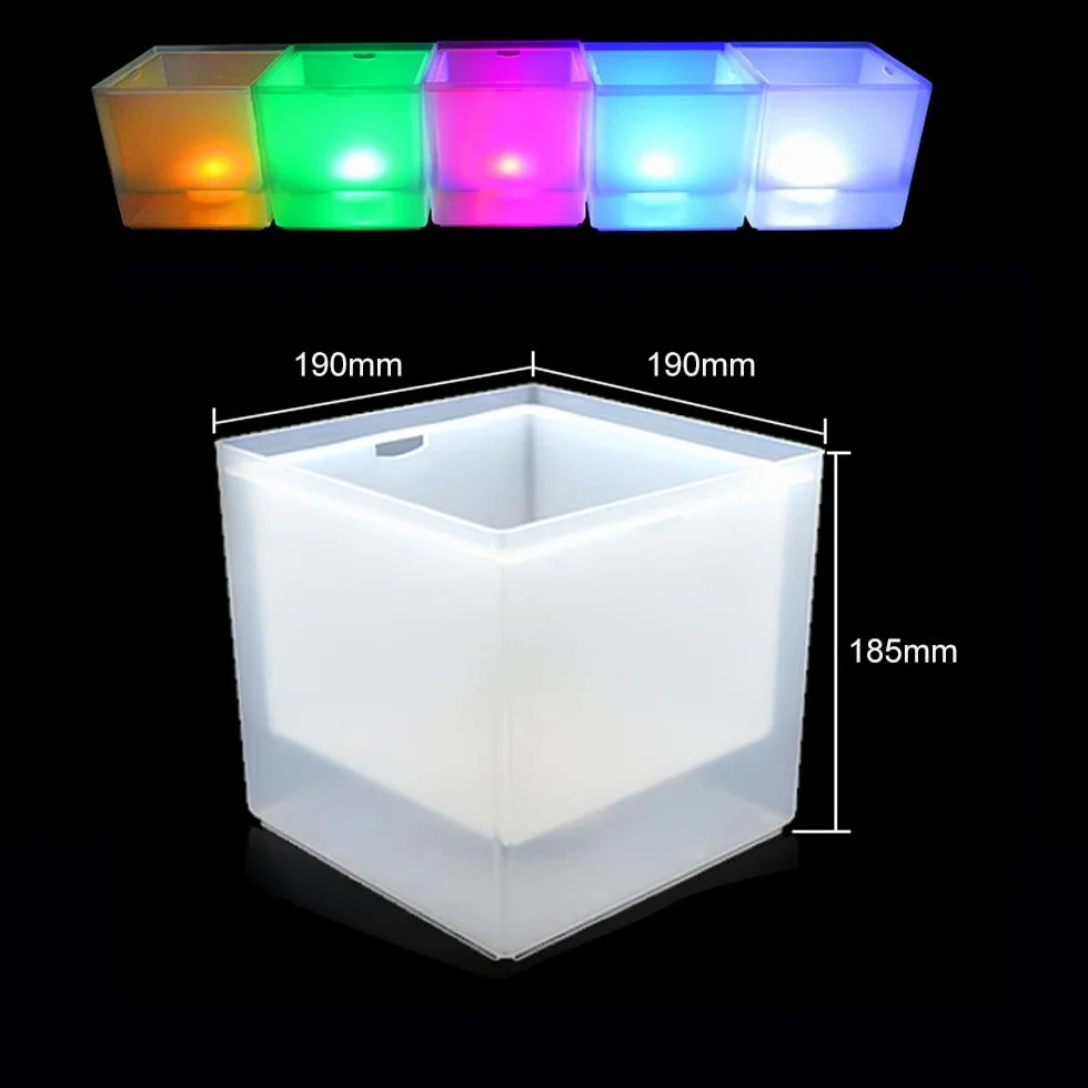 Pojemnik na lód LED, 3,5 l, chłodziarka do szampana, kolorowy LED, chłodzący szampan, szampan, wino, piwo, na imprezę, do baru lub klubu