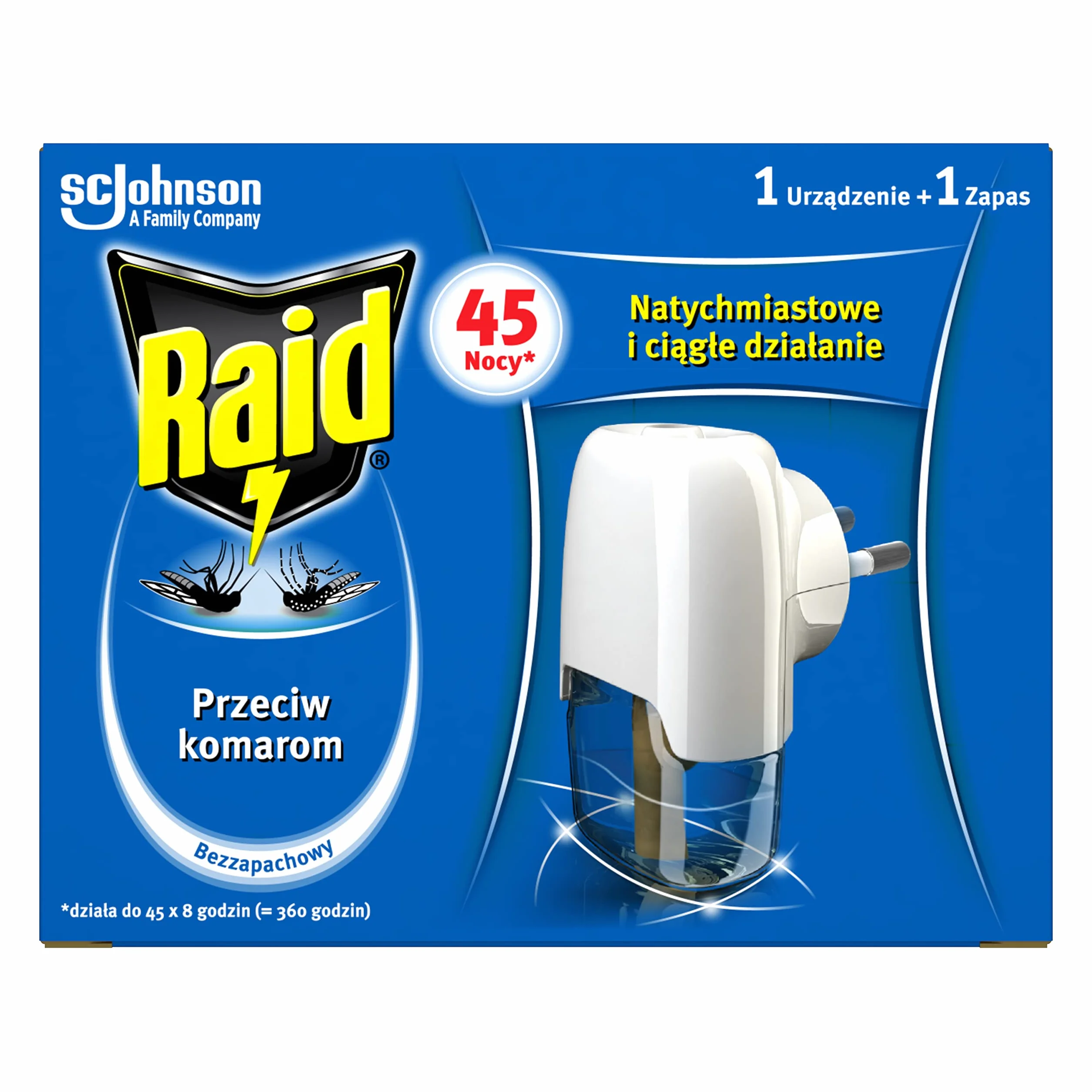 Raid Elektrofumigator z Płynem Owadobójczym Przeciw Komarom, Urządzenie z Wkładem, Bezzapachowy, 27 ml