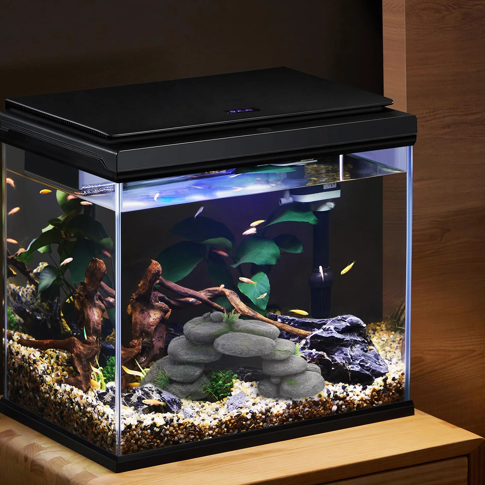 Akwarium jaskinia kamienie dekoracja dla żółwi krewetek betta ryb żywica terrarium