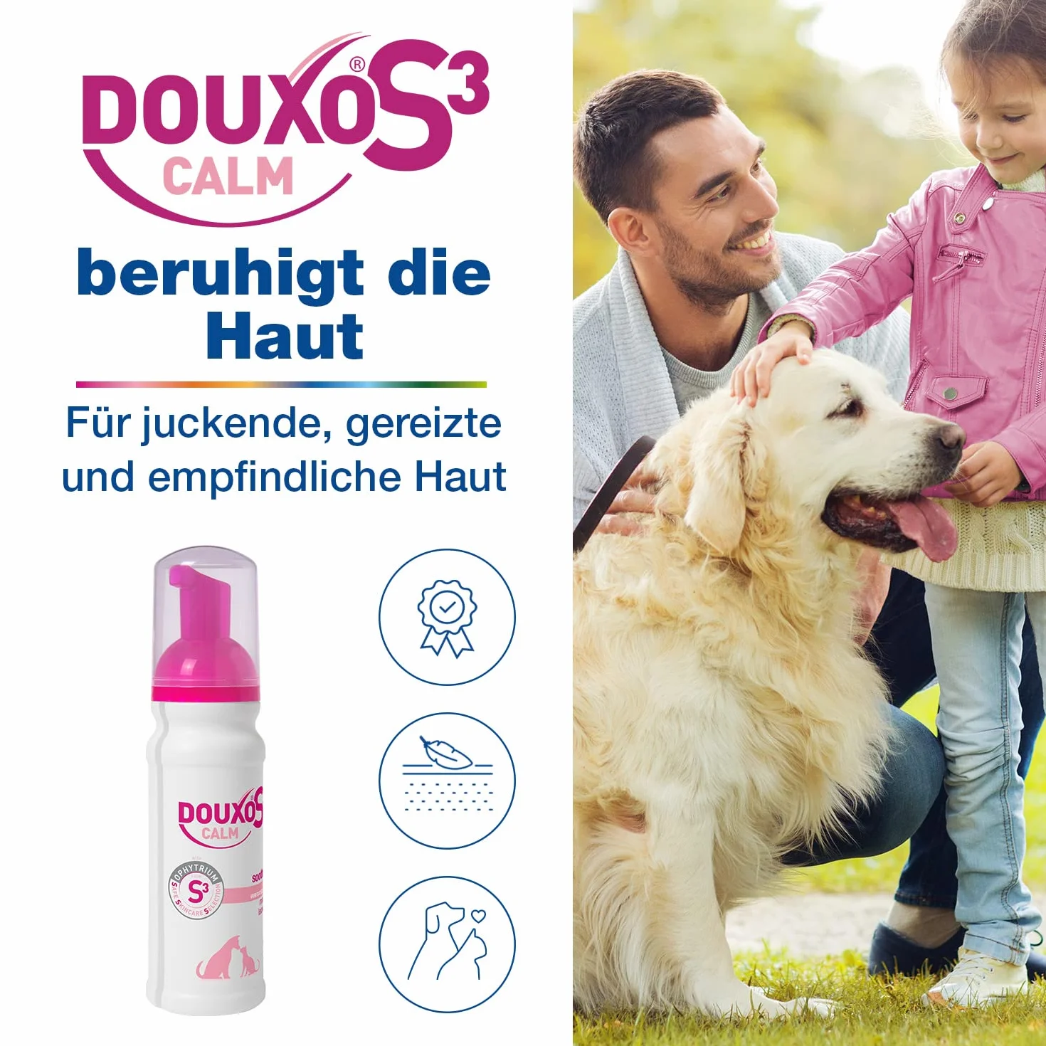 DOUXO S3 Calm Mousse dla psów i kotów – higiena dla skóry wrażliwej, 150 ml