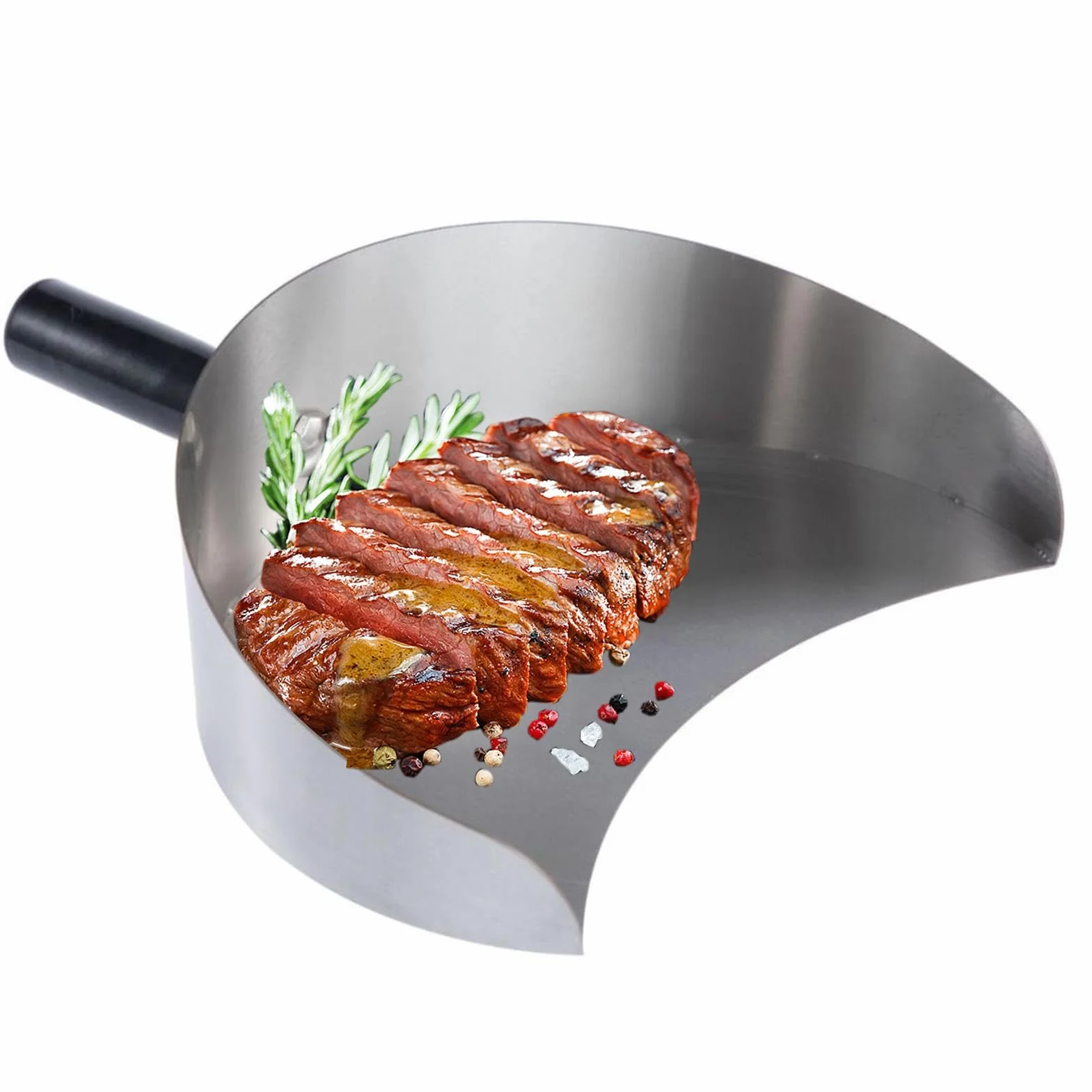 Rotisserie Patelnia do łapania mięsa, ze stali nierdzewnej, poręczna łopata do kebaba, praktyczna łopata do kebaba, patelnia do zbierania mięsa, trwałe akcesoria do do gyro, kebaba, pionowego