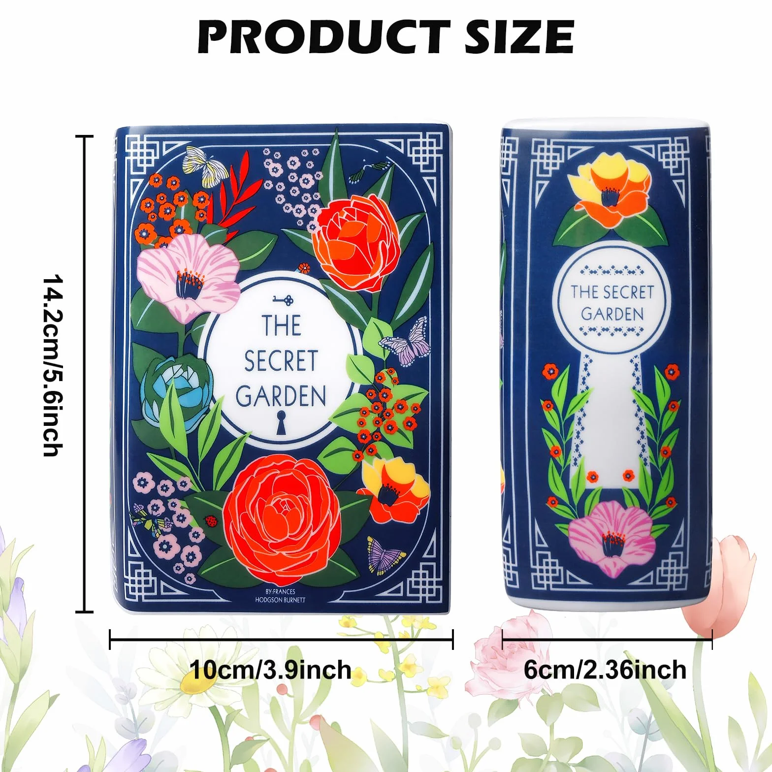 Wazon dekoracyjny w kształcie książki, ceramiczna doniczka na kwiaty, ceramiczne wazony do dekoracji, wazon w kształcie książki dla miłośników książek, nowoczesny dekoracyjny wazon do domu i biura