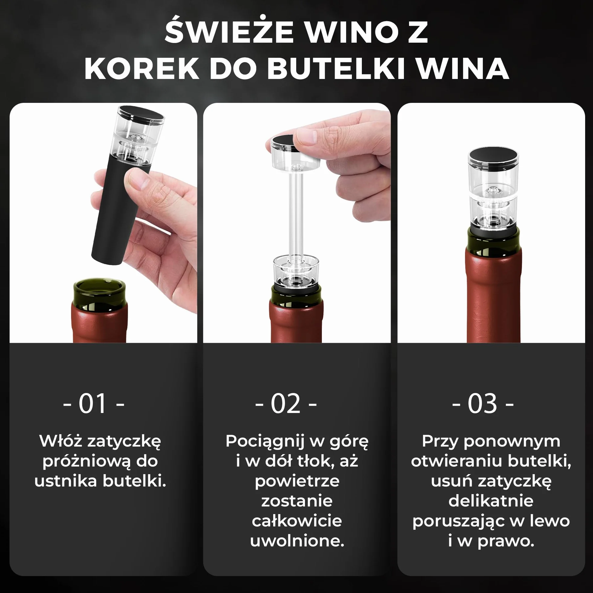 VINENCO Zestaw chłodzący do wina, zestaw chłodzący do butelek + dekanter 3 w 1 Premium akcesoria do chłodzenia wina: stal szlachetna lodówka do wina + napowietrzacz dekantacyjny + nalewak | prezent do