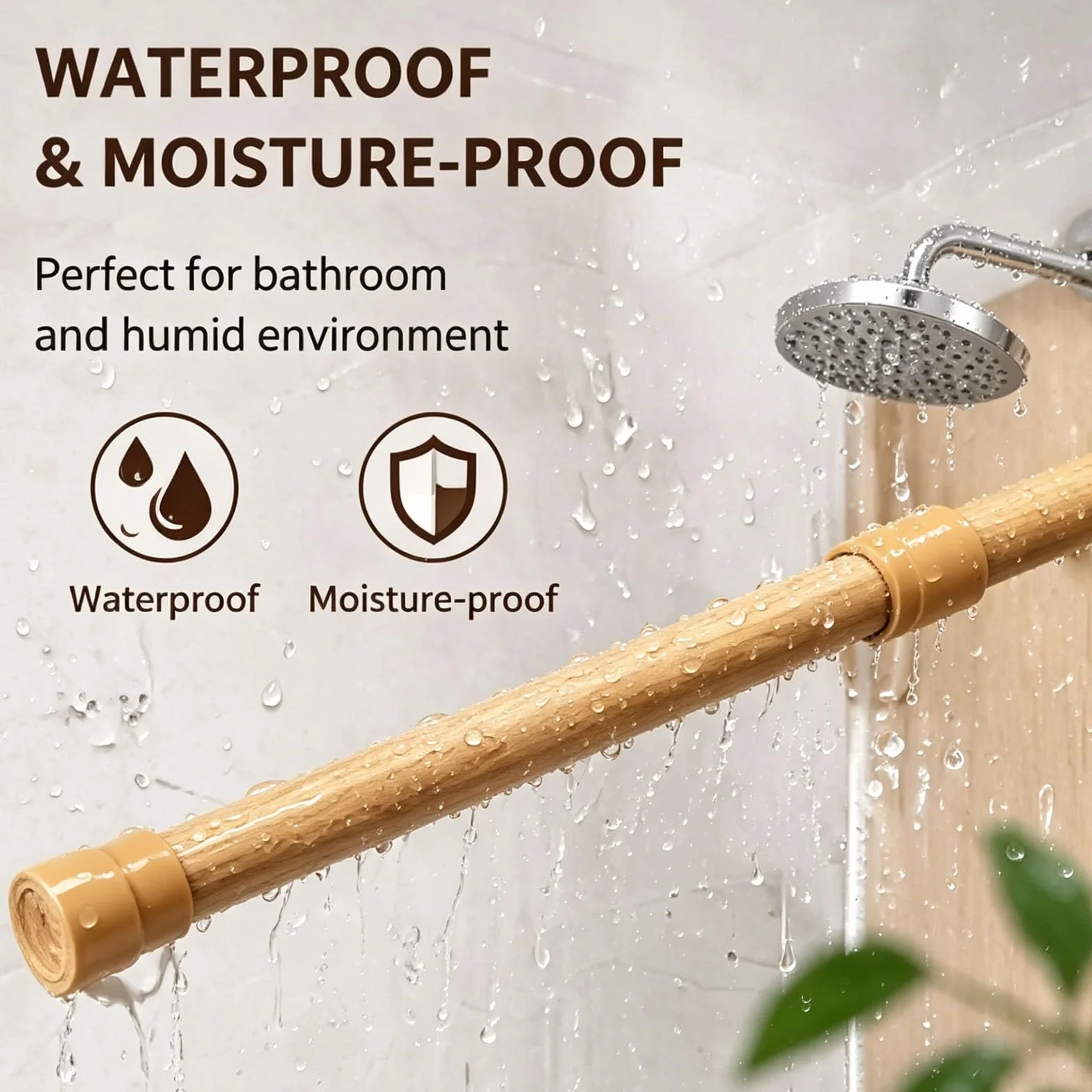 Shower Curtain Rods Tension, 7-47 In Adjustable Curtain Rod | Iron and Pvc Material, Load Capacity 8.8 Lbs，Anti Slip, No Drill for Kitchen, Bathroom, Cupboard(70-120cm/28-47in)
